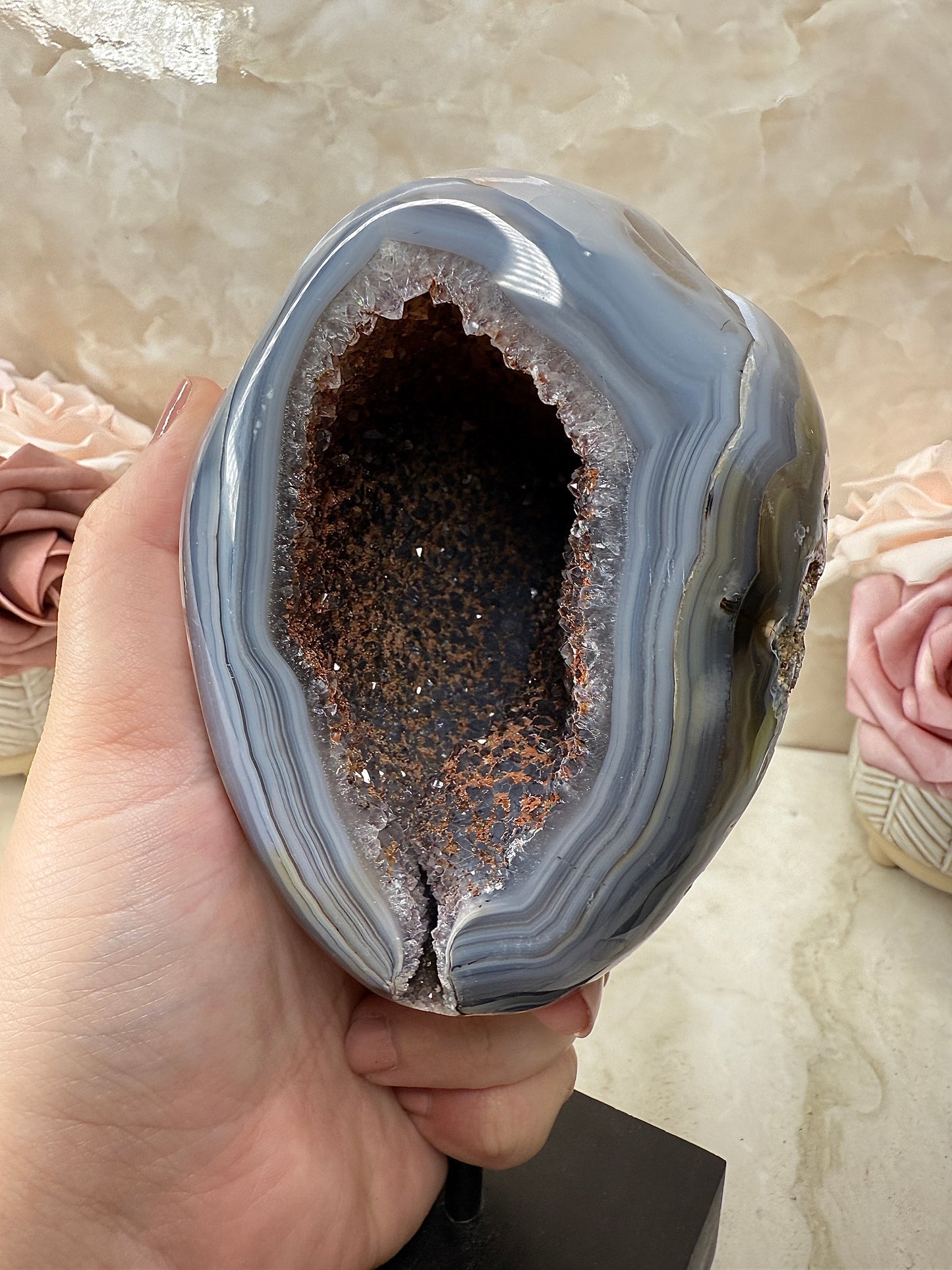Druzy Agate on Stand