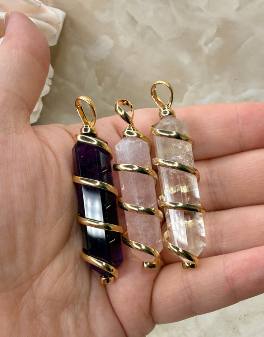 Quartz Gold Pendant