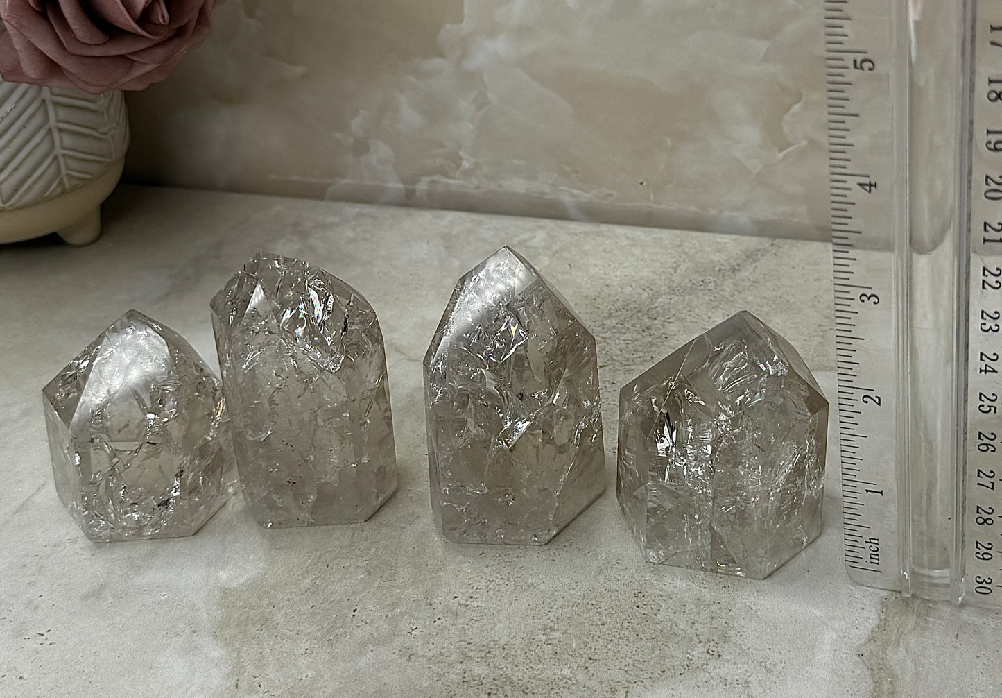 Crackle Smokey Quartz Tower