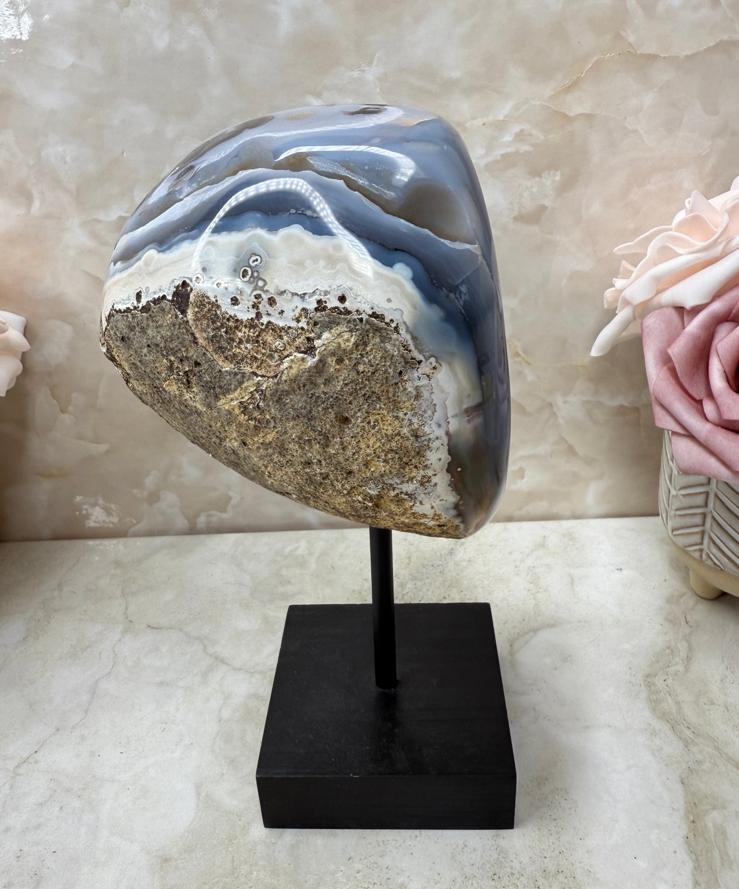 Druzy Agate on Stand