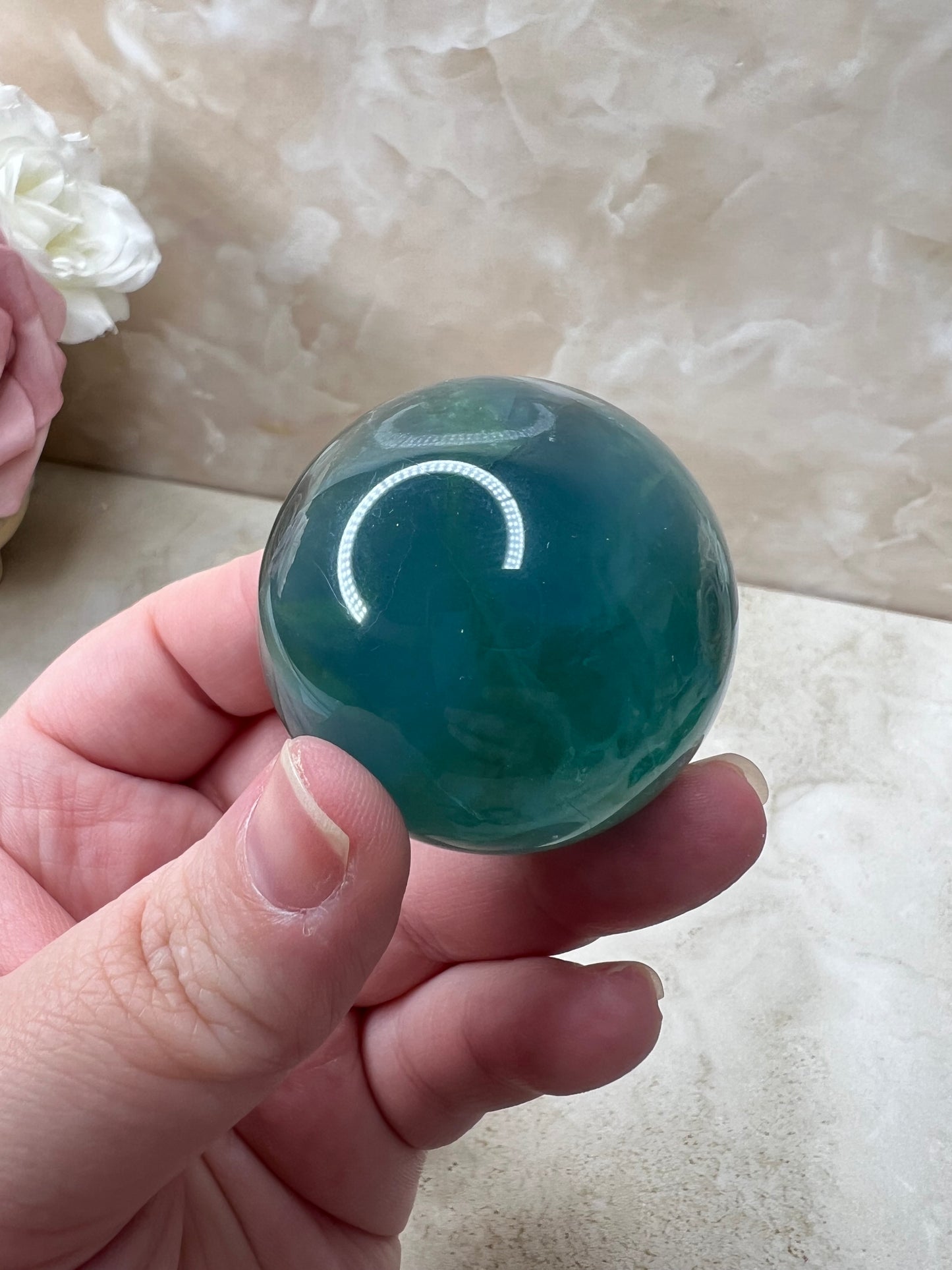 Blue/Green Fluorite Sphere 42mm