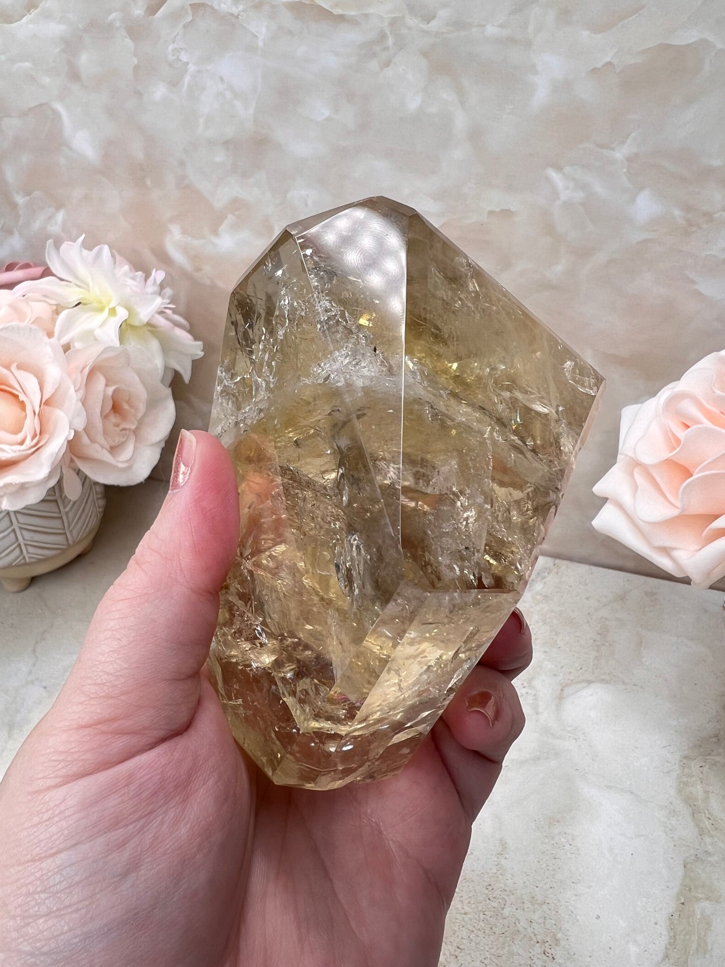 Citrine Freeform on Rotating Stand from Brazil