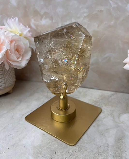 Citrine Freeform on Rotating Stand from Brazil
