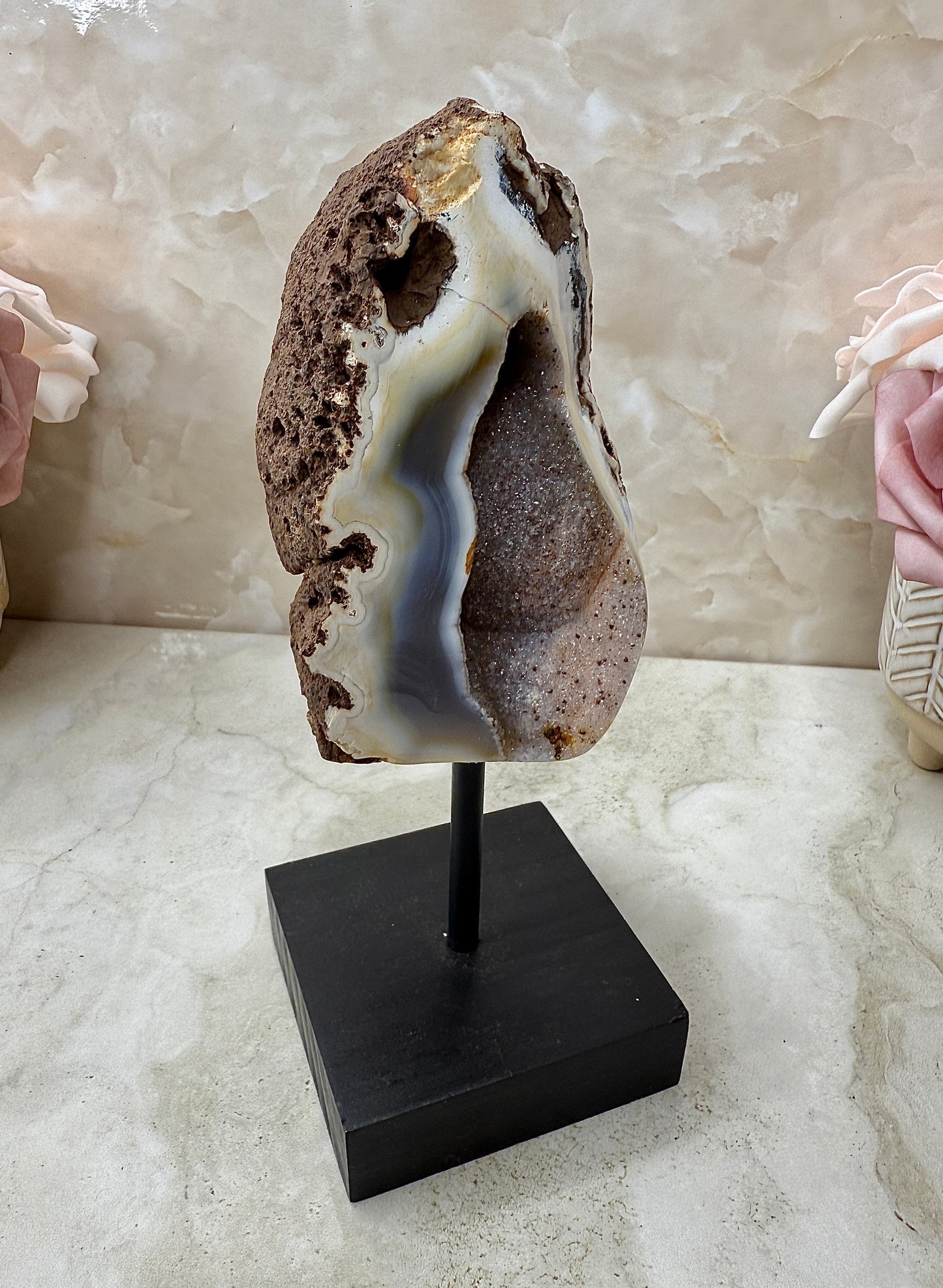 Druzy Agate on Stand
