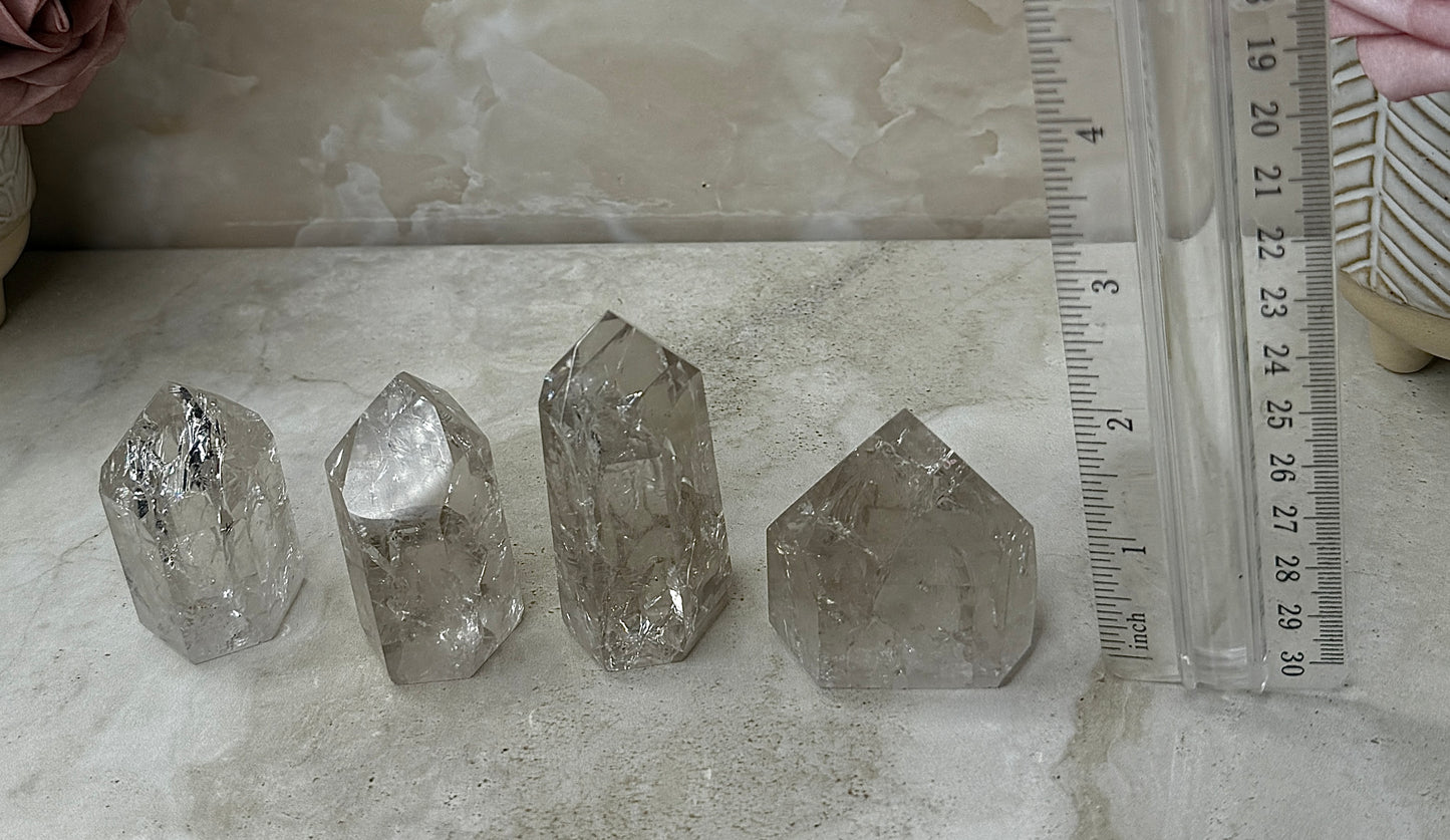 Crackle Smokey Quartz Tower