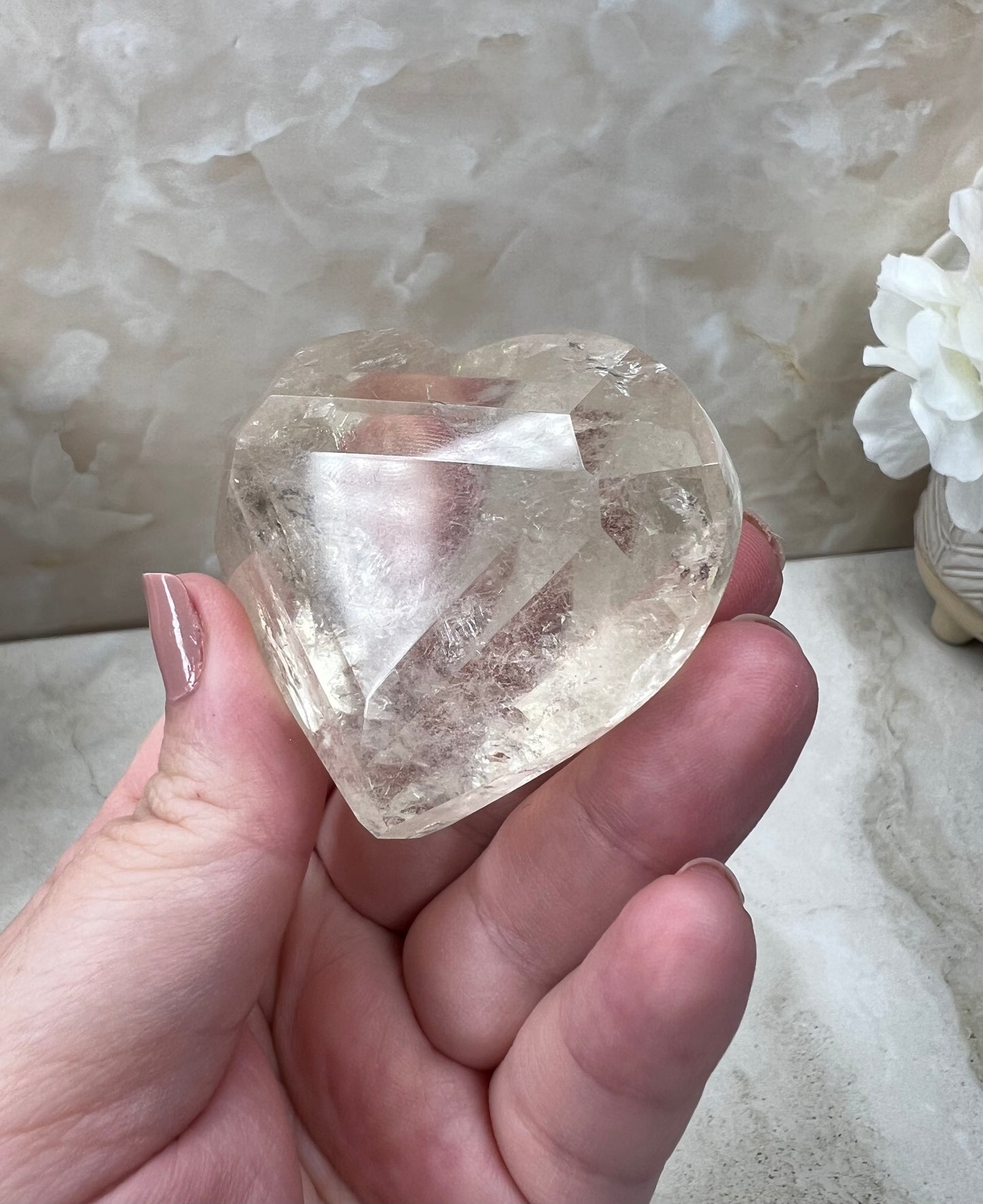 Faceted Citrine Quartz Heart from Brazil