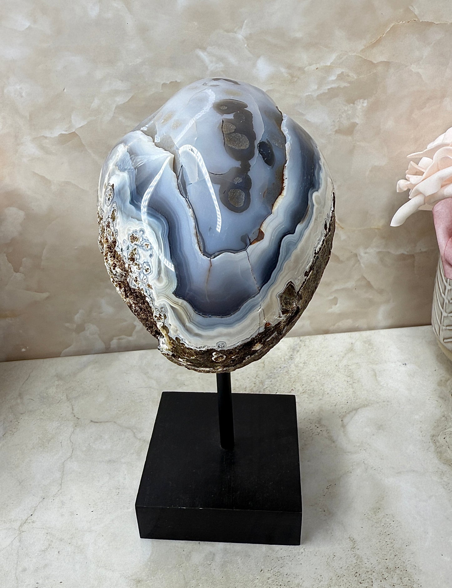 Druzy Agate on Stand