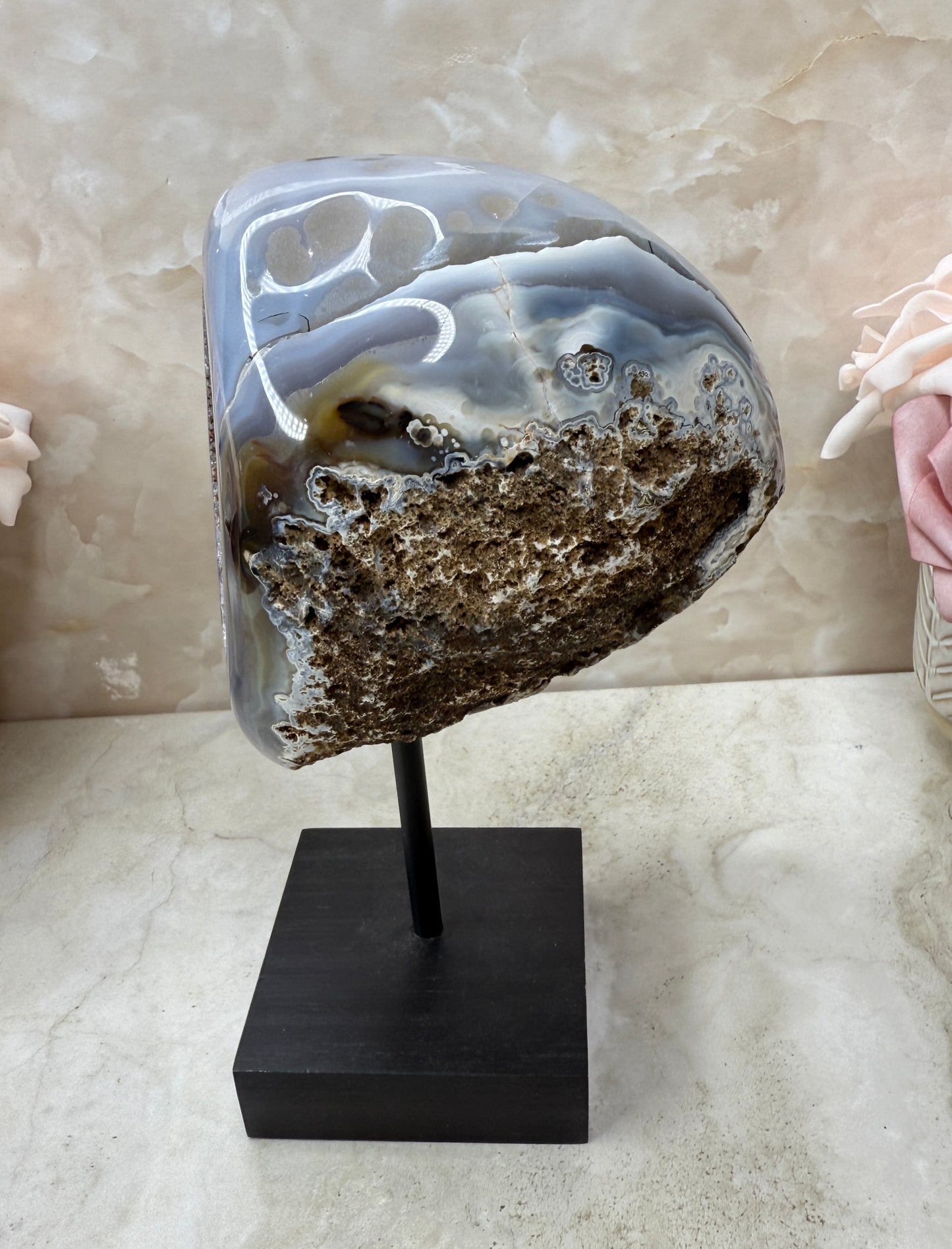 Druzy Agate on Stand