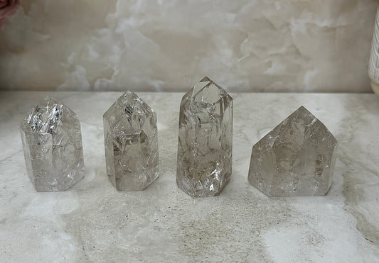 Crackle Smokey Quartz Tower
