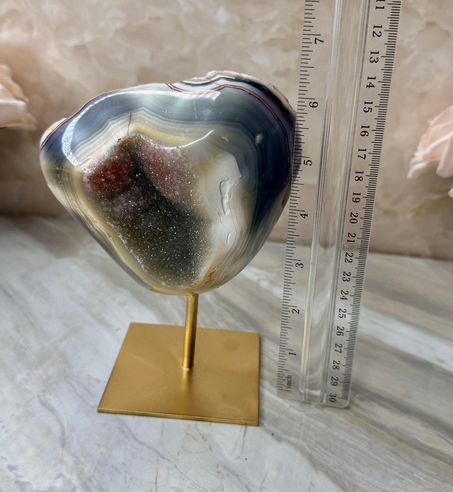 Druzy Agate on Stand