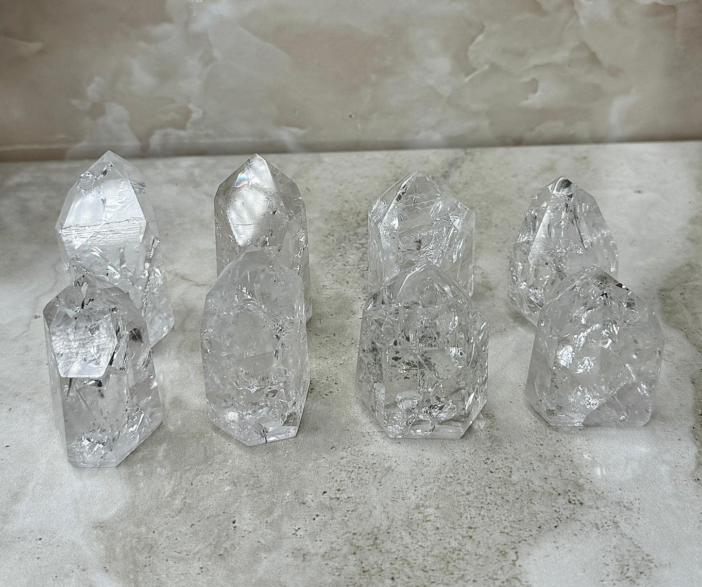 Crackle Clear Quartz Tower
