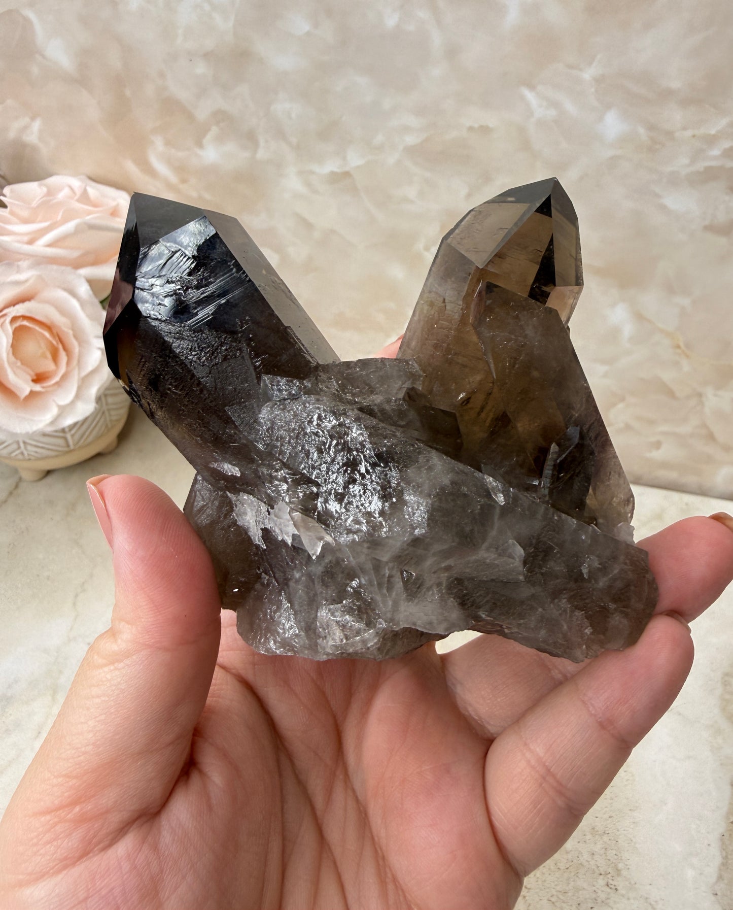Smokey Quartz Cluster (Heated)