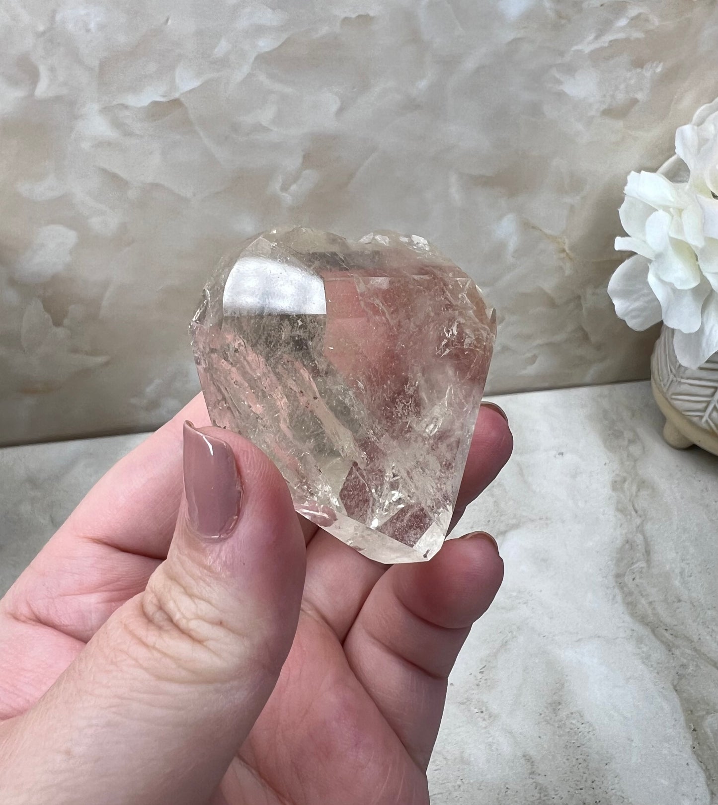 Faceted Citrine Quartz Heart from Brazil