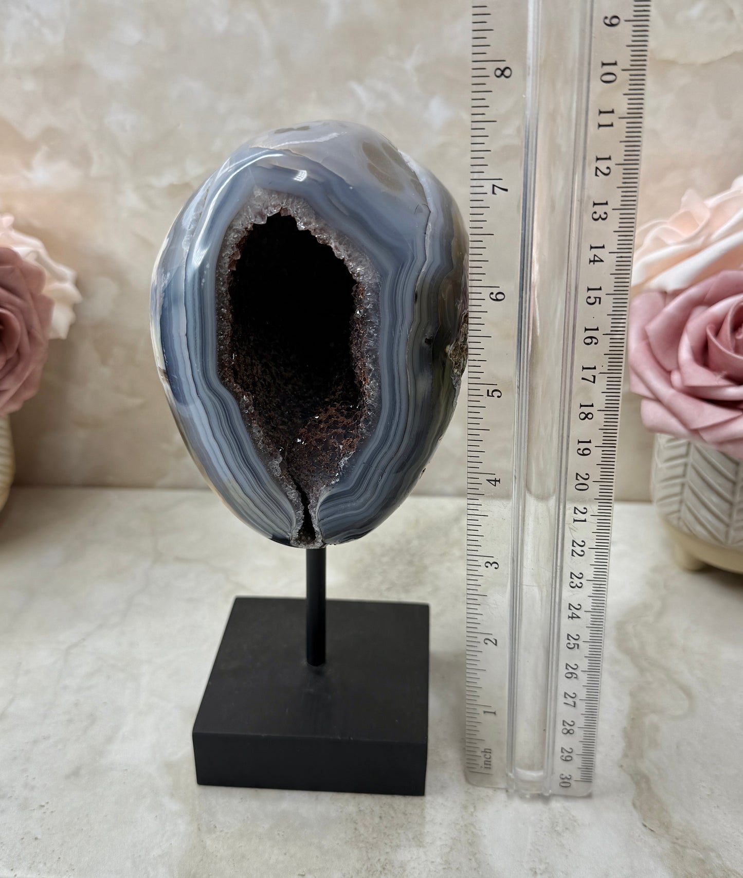 Druzy Agate on Stand