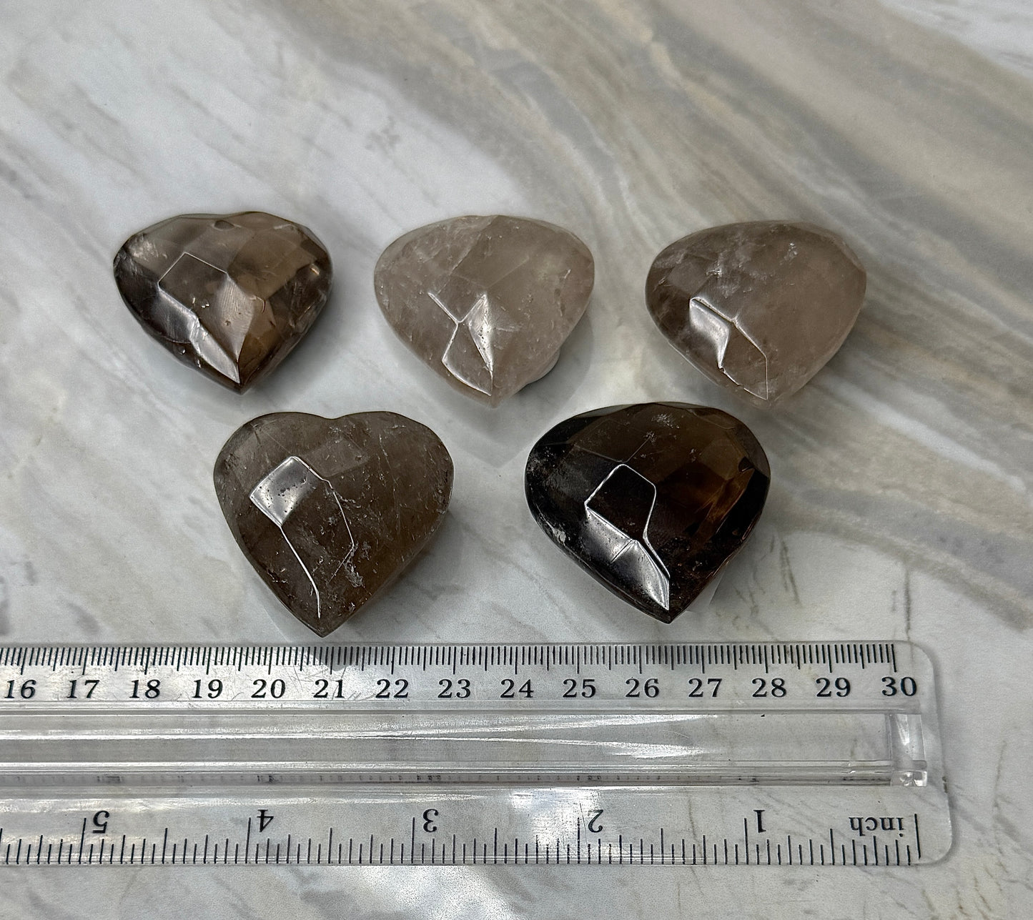 Smokey Quartz Faceted Heart from Brazil