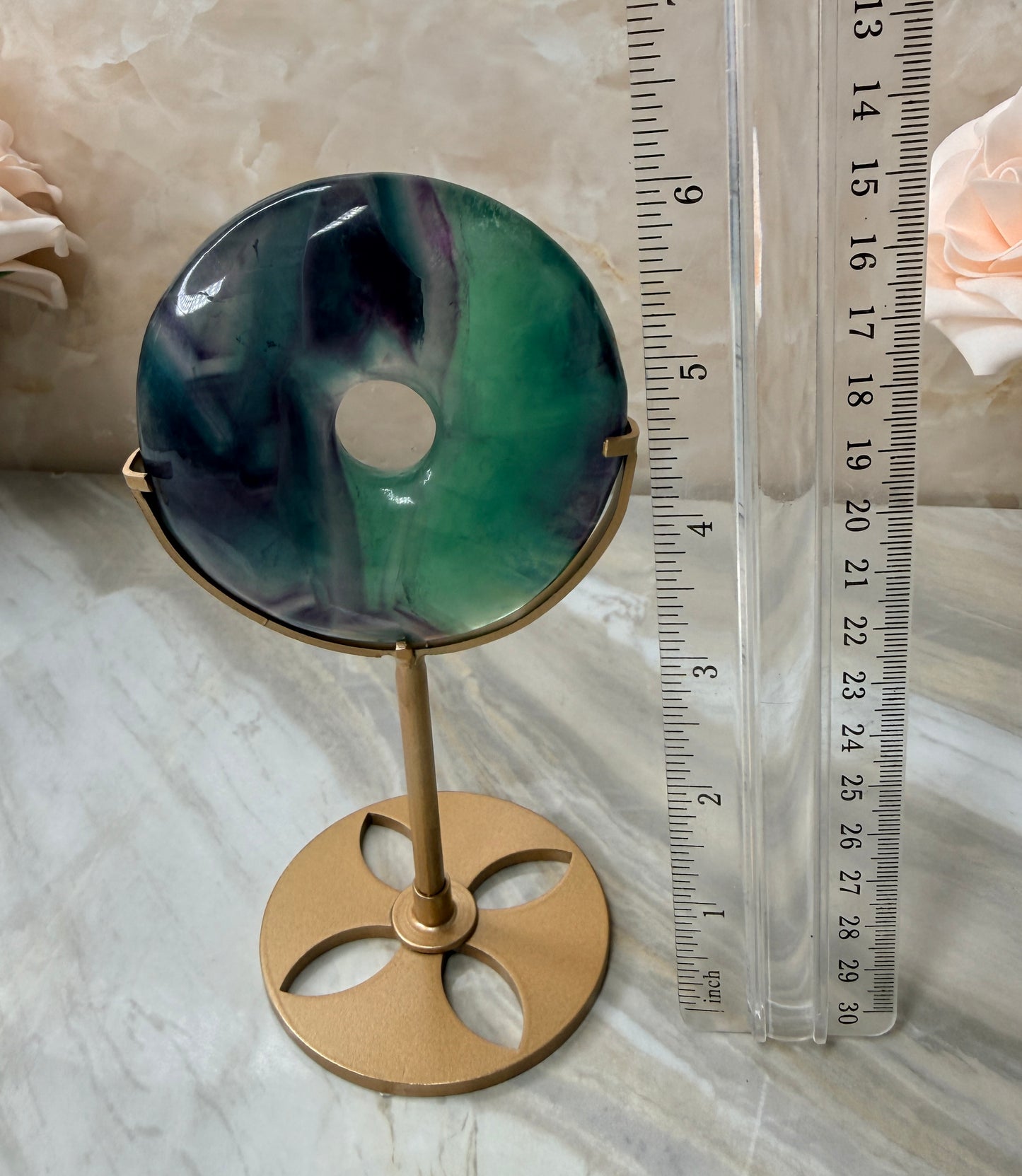 Fluorite Donut on Stand