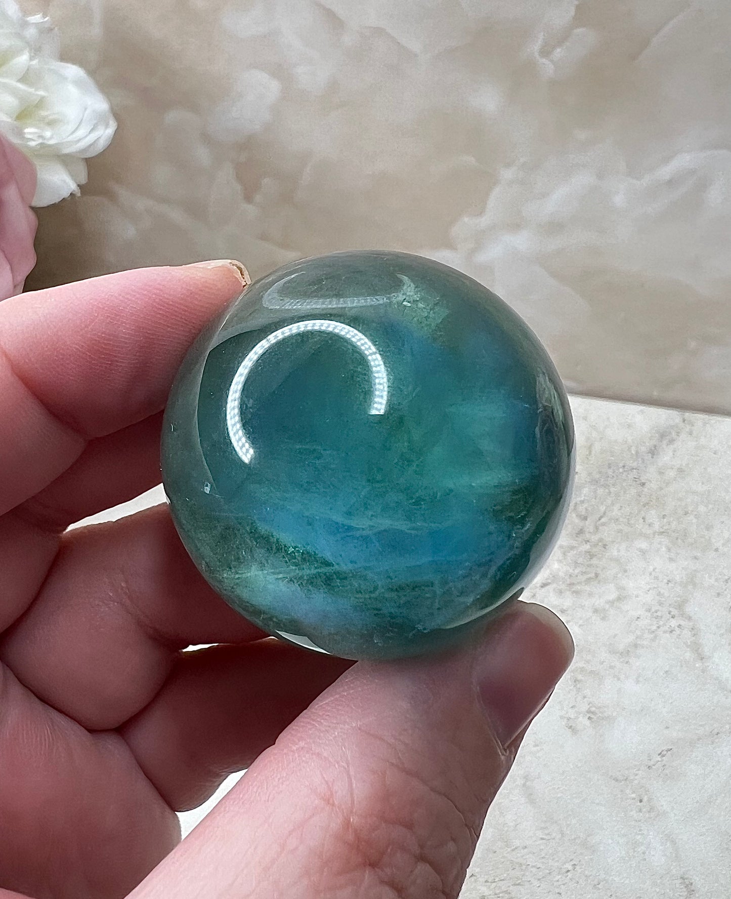 Blue/Green Fluorite Sphere 36mm