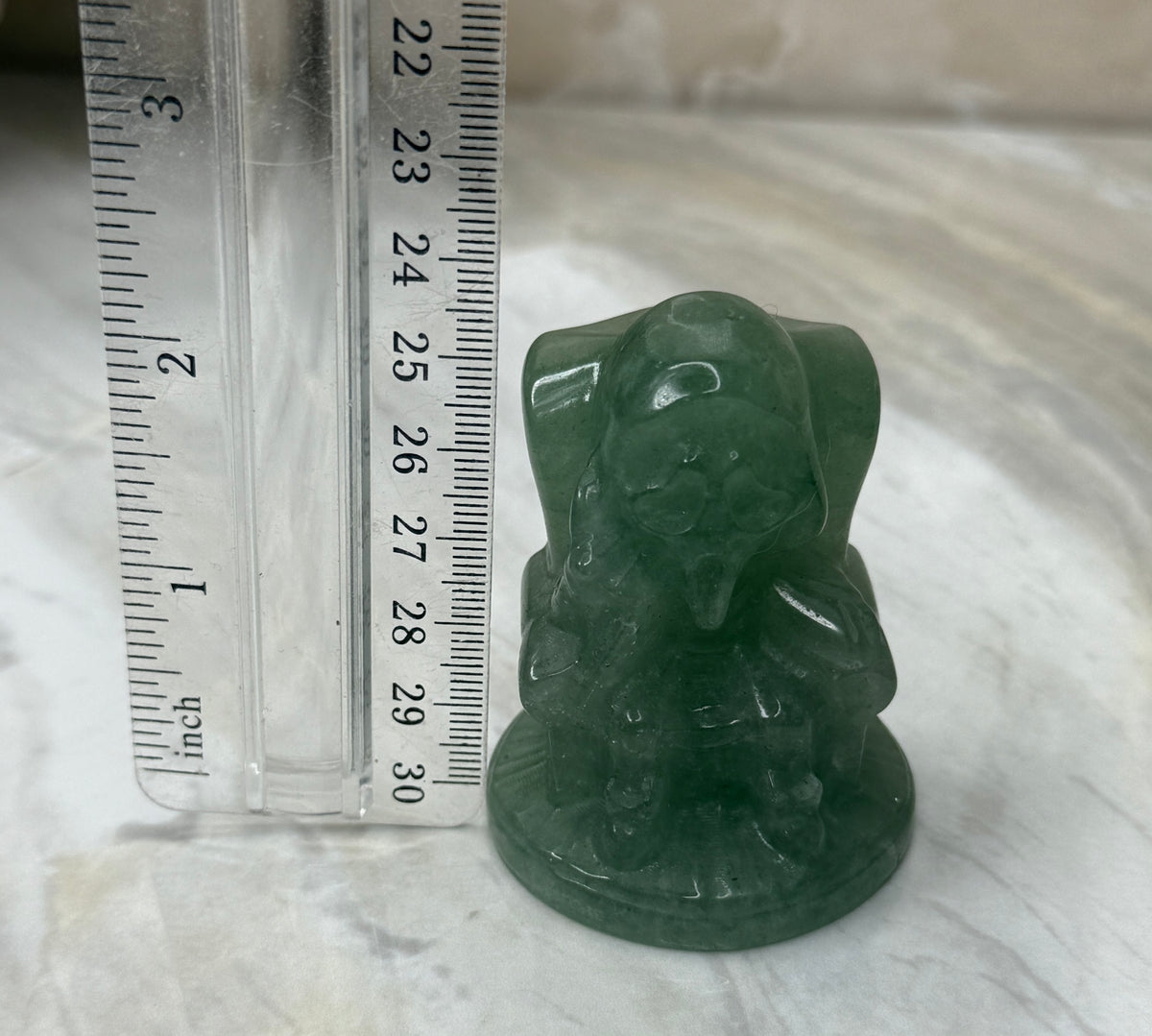 Green Aventurine Scream Carving