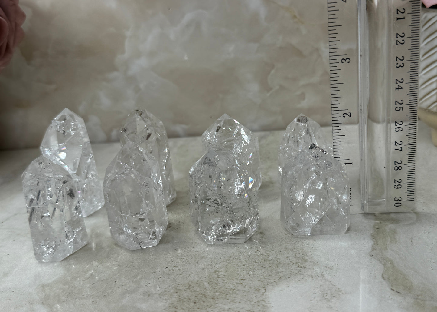 Crackle Clear Quartz Tower