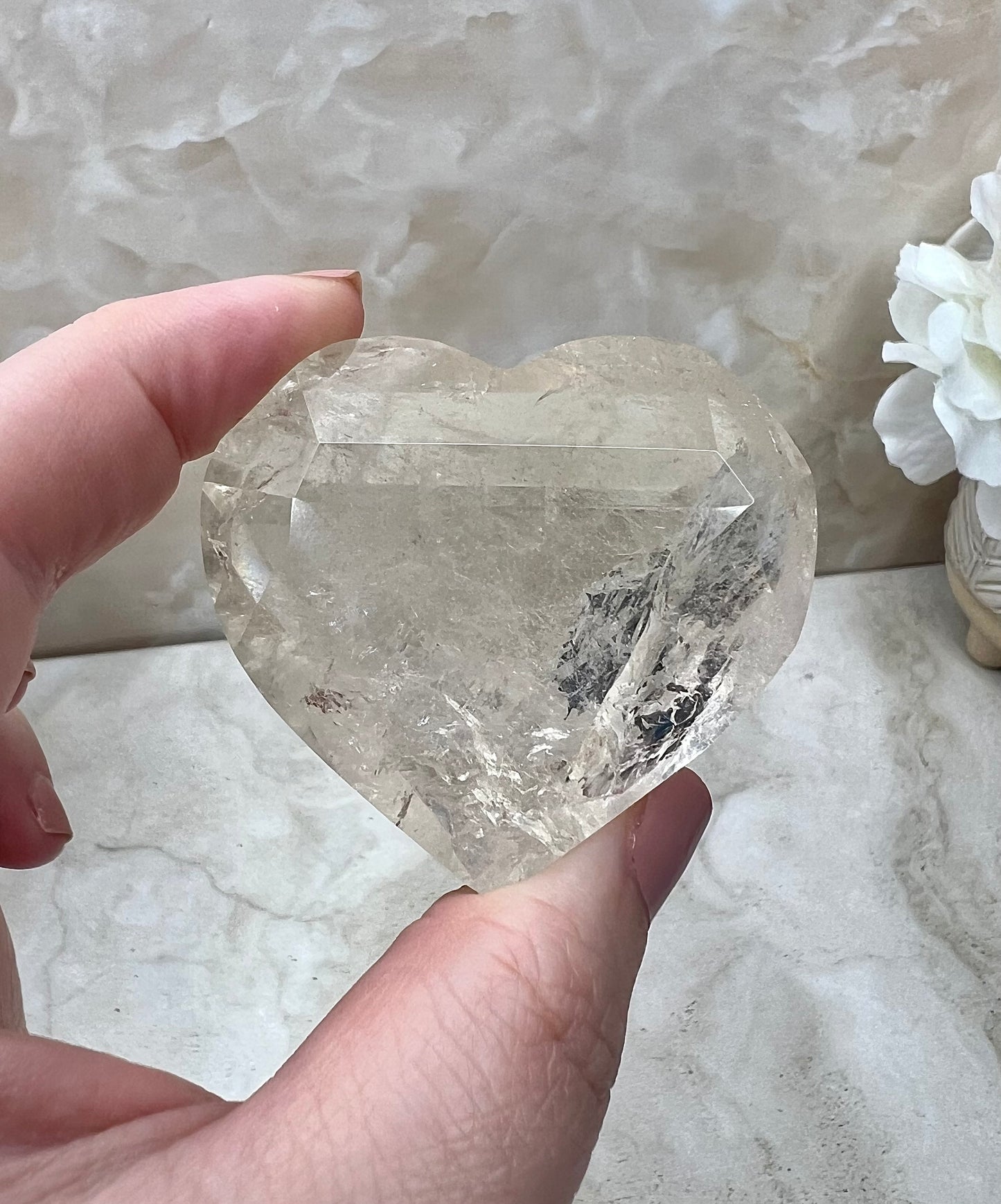 Faceted Citrine Quartz Heart from Brazil