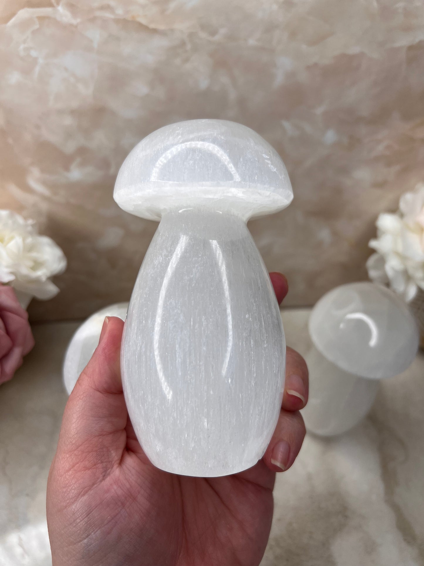 Medium Moroccan Selenite Mushroom Lamp