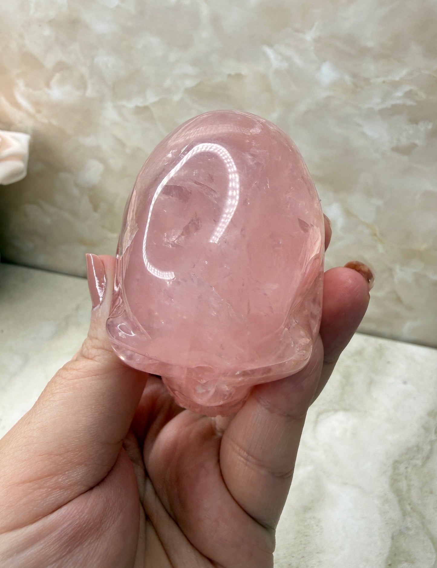 High Quality Rose Quartz Skull