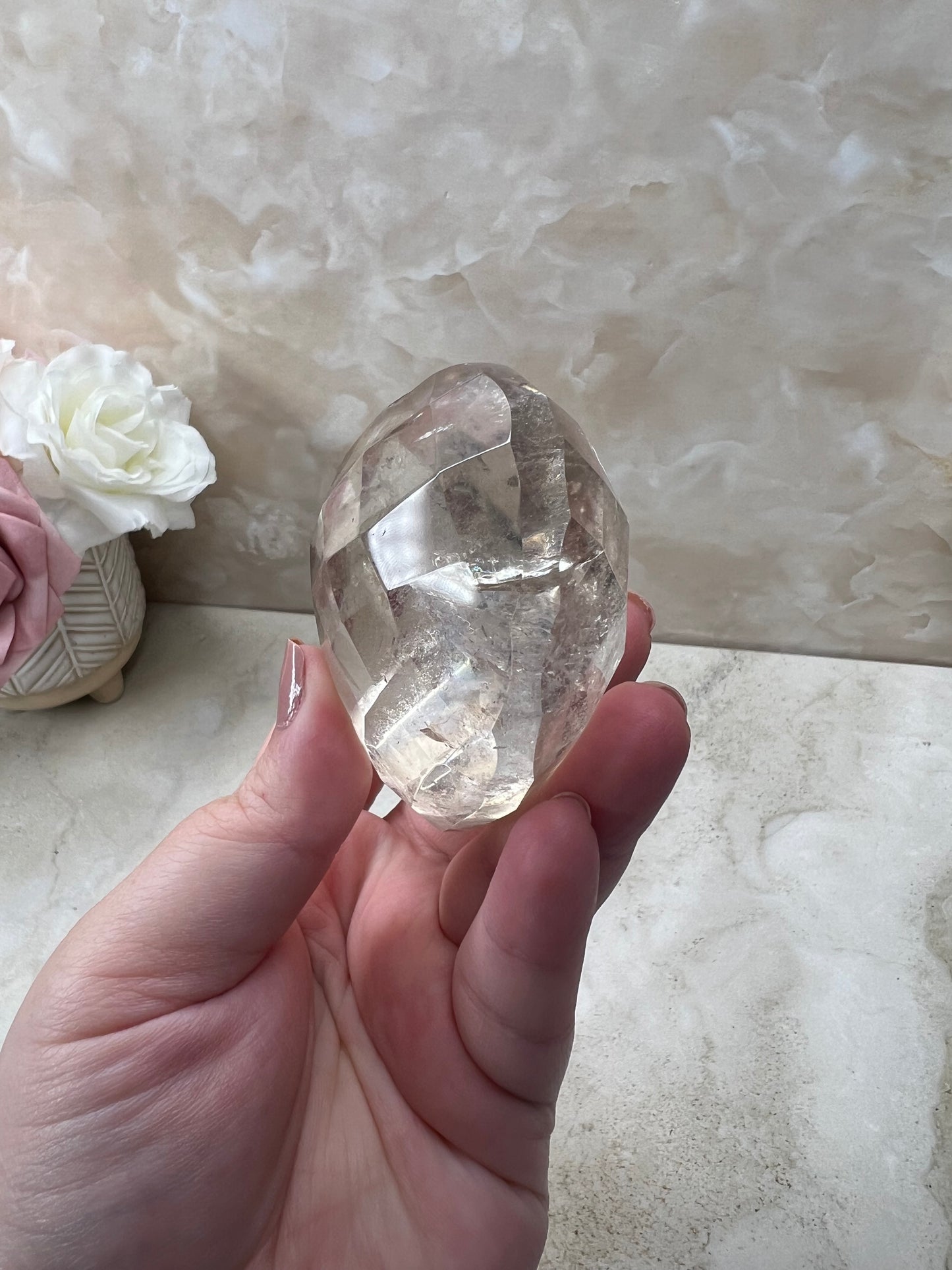 Faceted Smokey Quartz Heart from Brazil