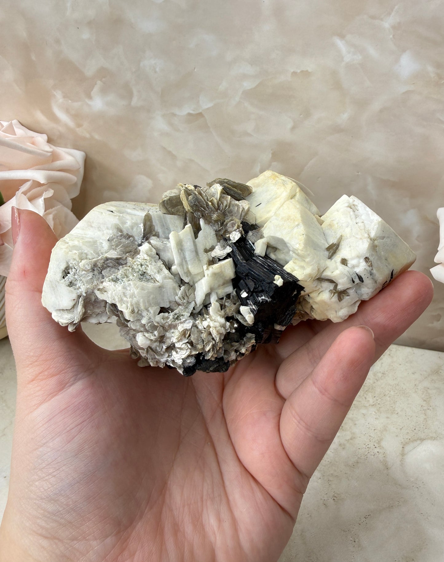 Namibian Tourmaline on Feldspar