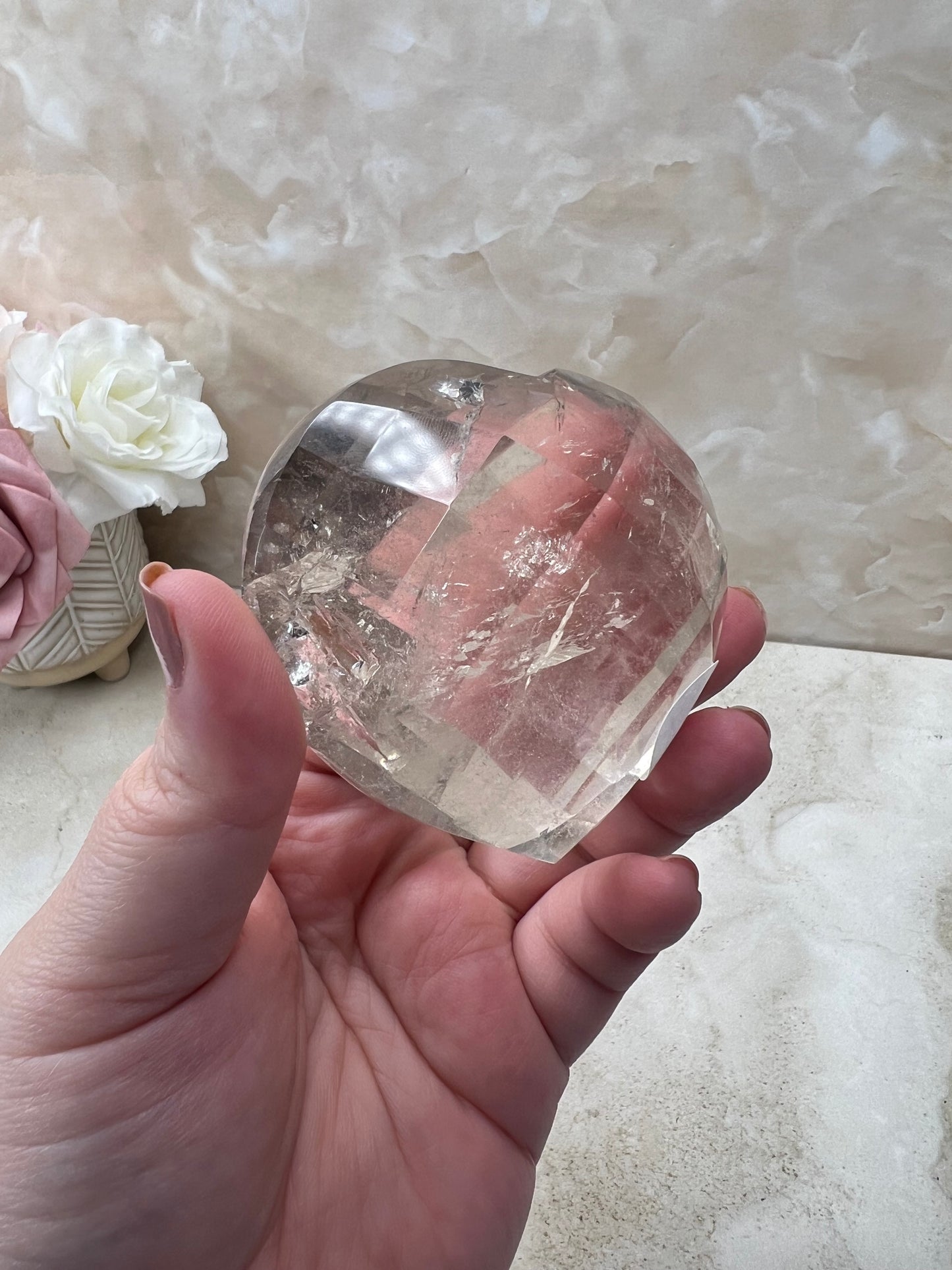 Faceted Smokey Quartz Heart from Brazil