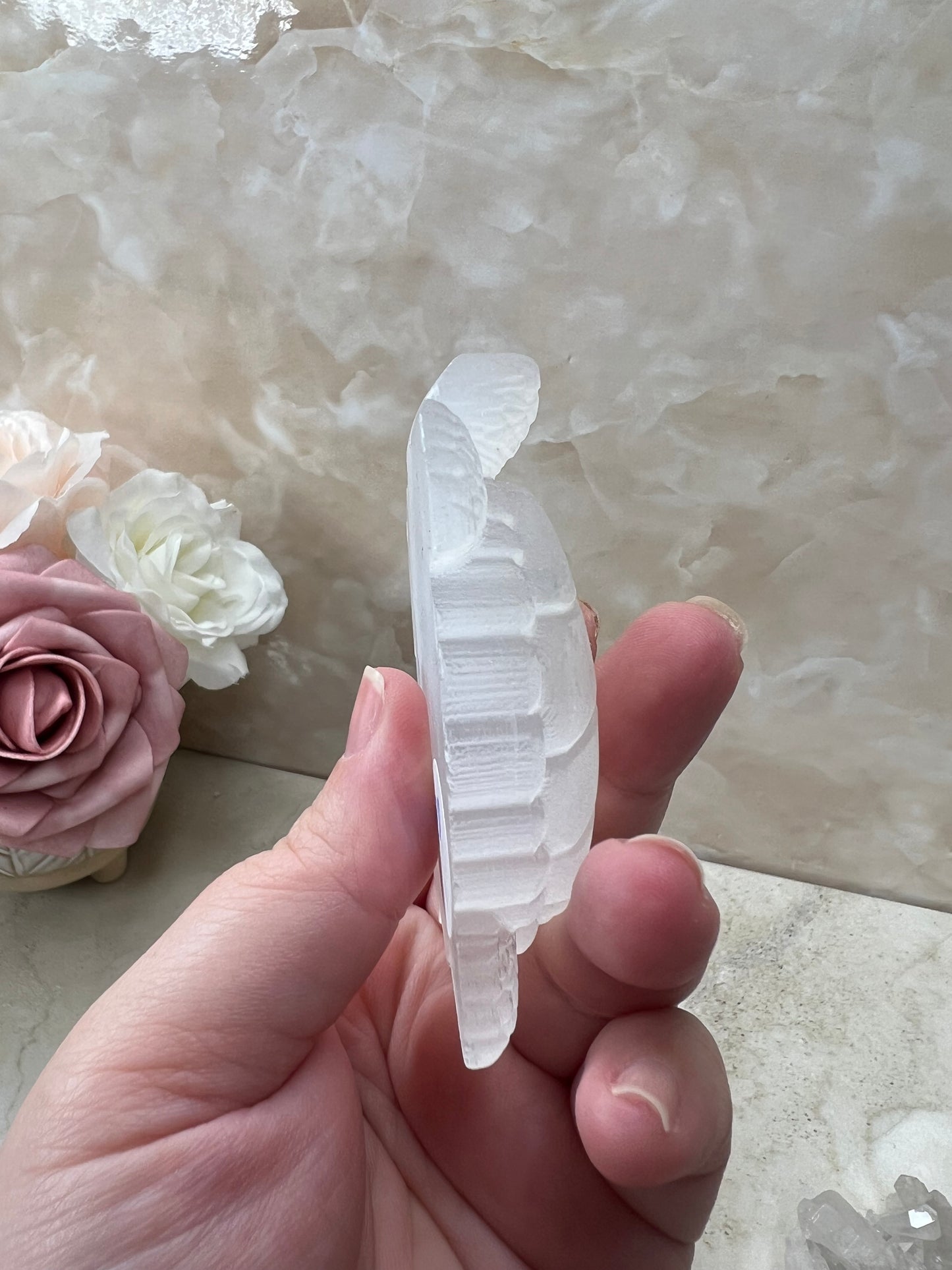 Selenite Sea Turtle Carving