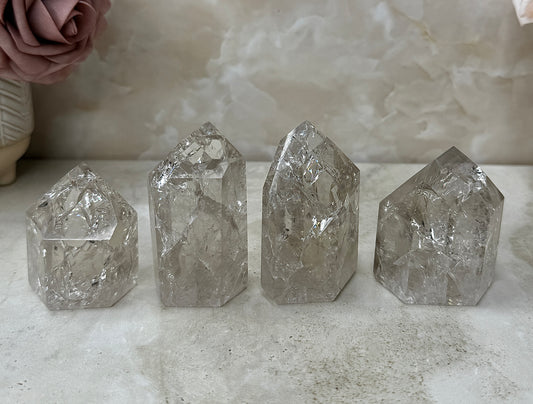 Crackle Smokey Quartz Tower