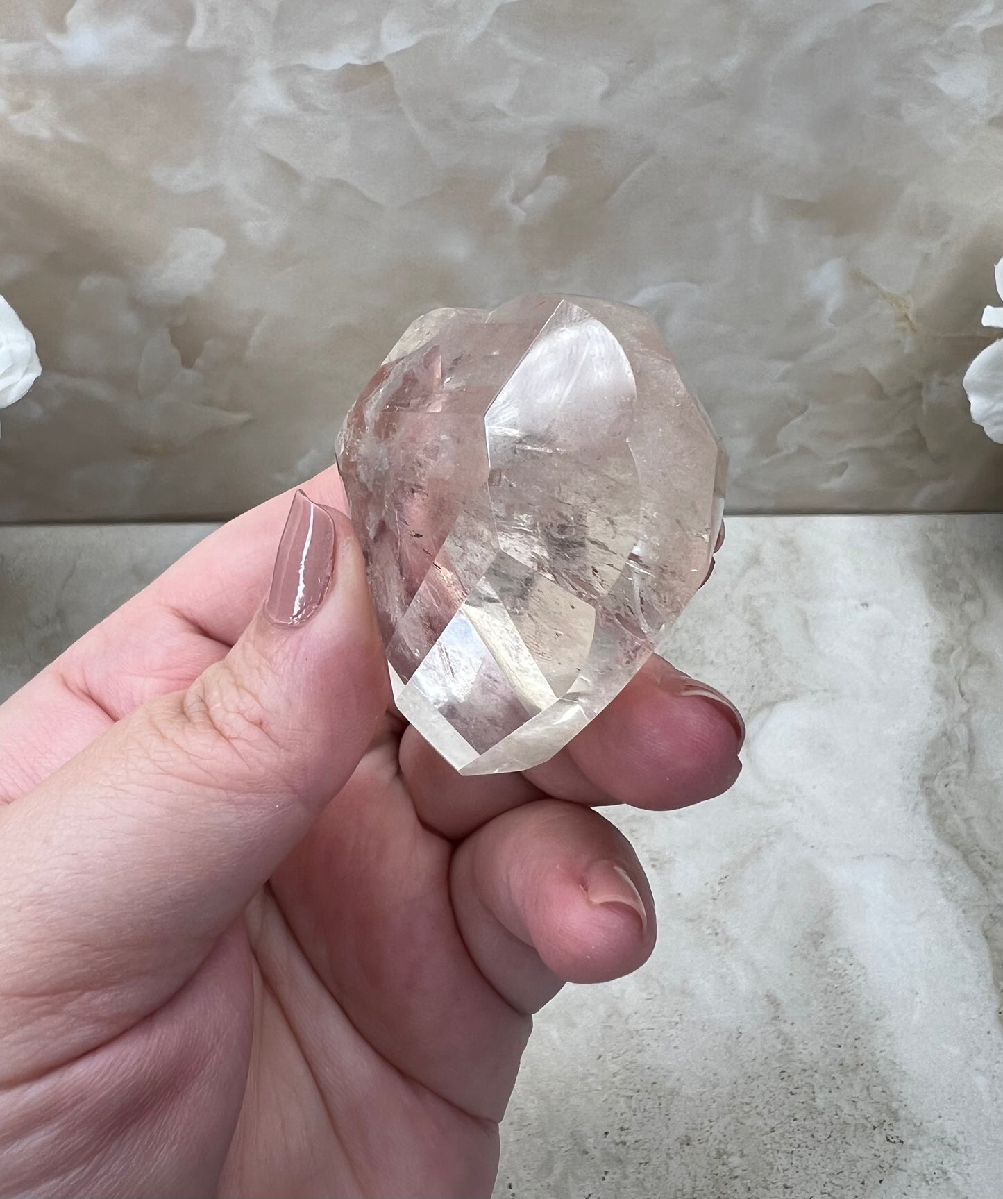 Faceted Citrine Quartz Heart from Brazil