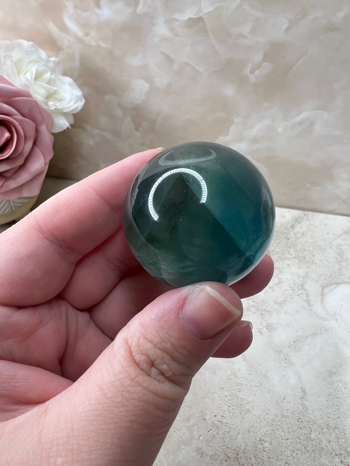 Blue/Green Fluorite Sphere 36mm