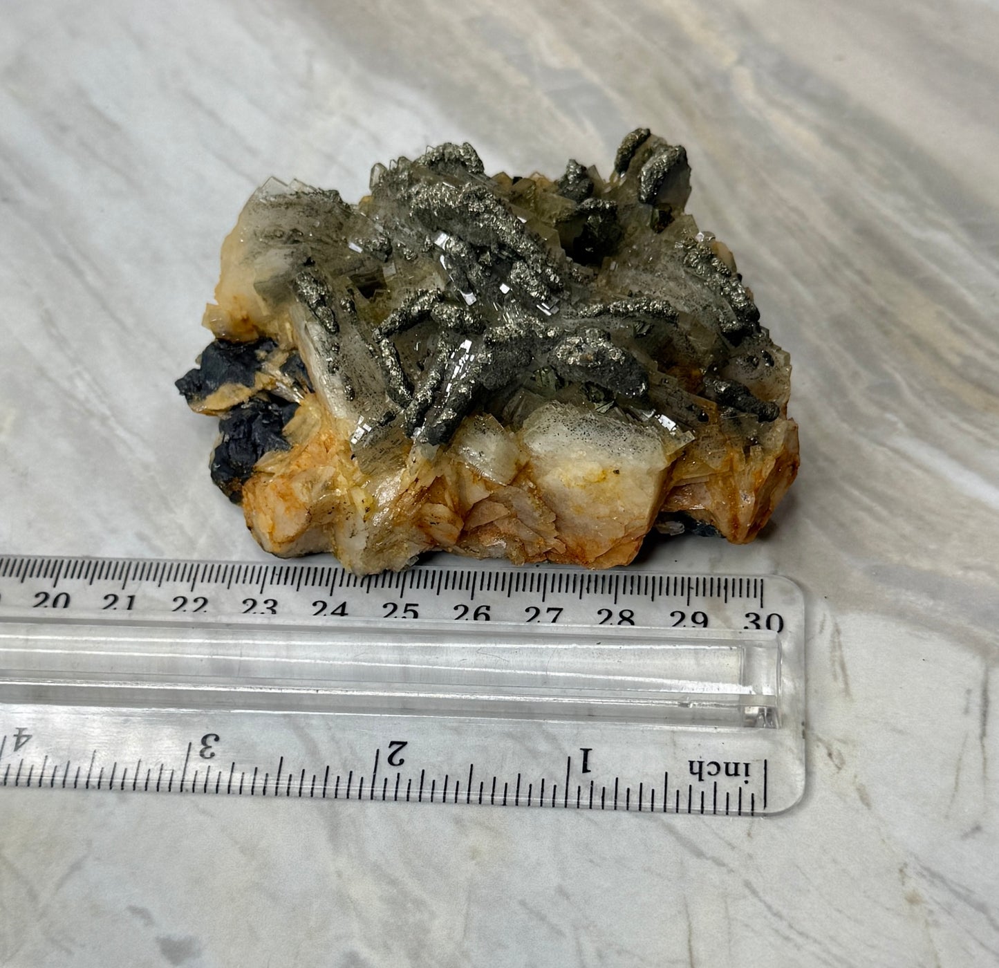 Barite with Pyrite Cluster from Morocco