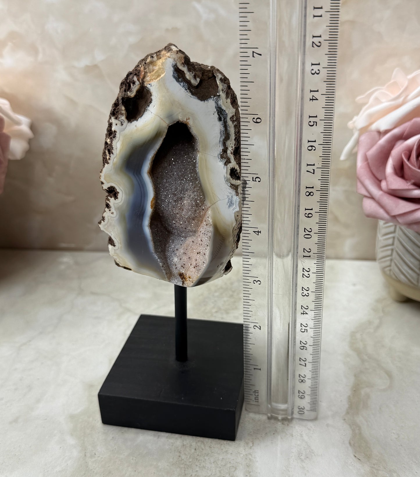 Druzy Agate on Stand
