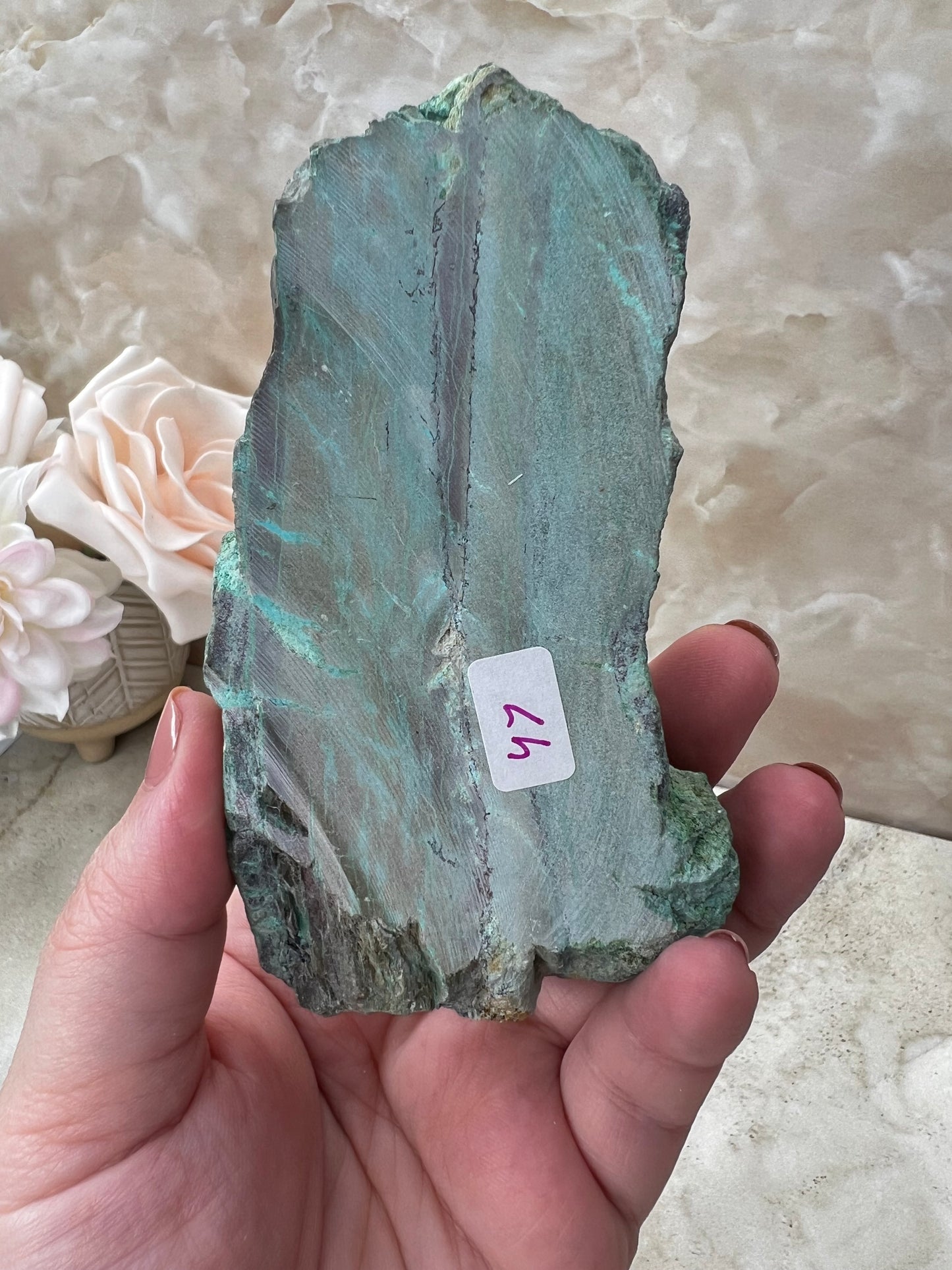 Chrysocolla, Malachite and Druzy Quartz Cluster from the Congo