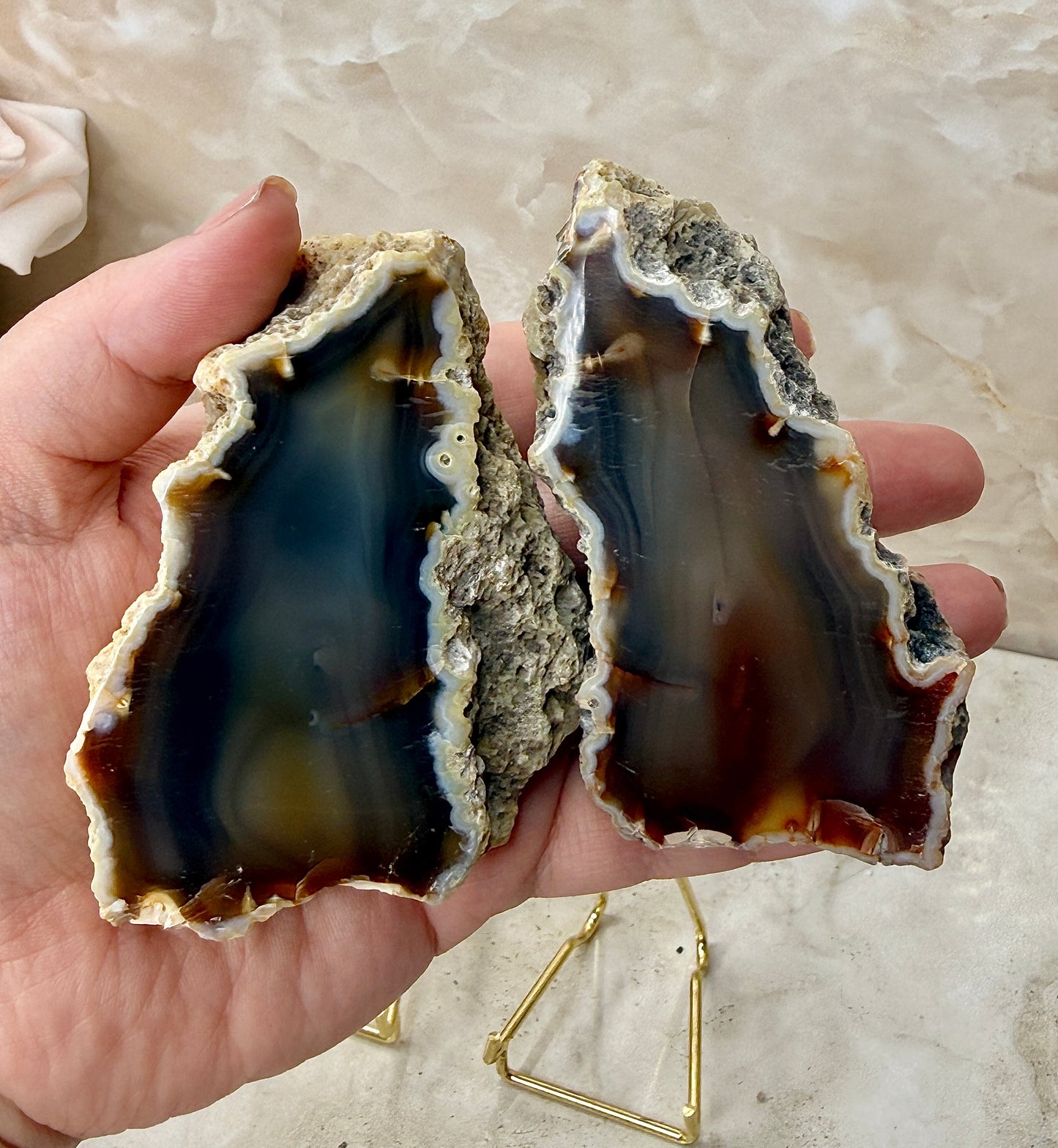 Indonesian Agate Pair