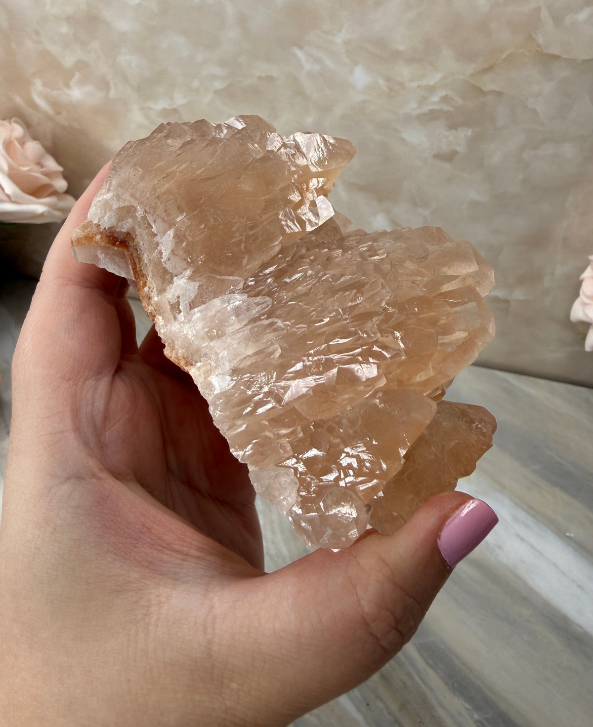 Pink/Peach Dogtooth Calcite