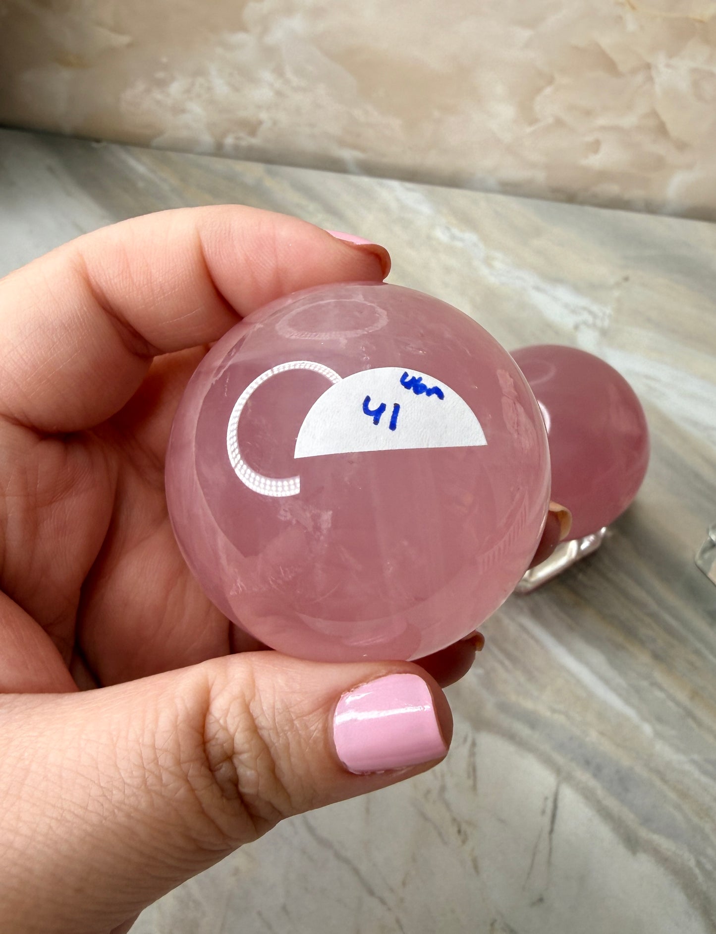 High Quality Star Rose Quartz Sphere