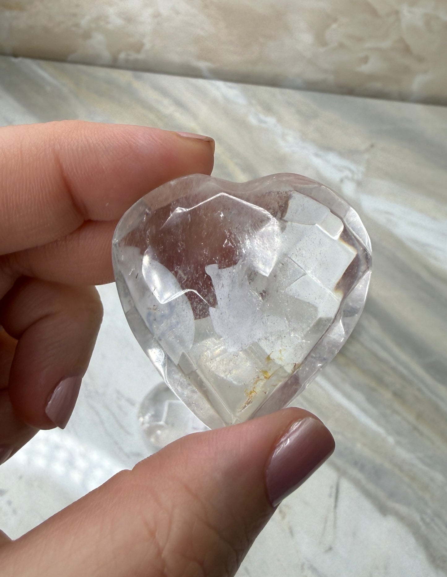 Clear Quartz Faceted Heart from Brazil