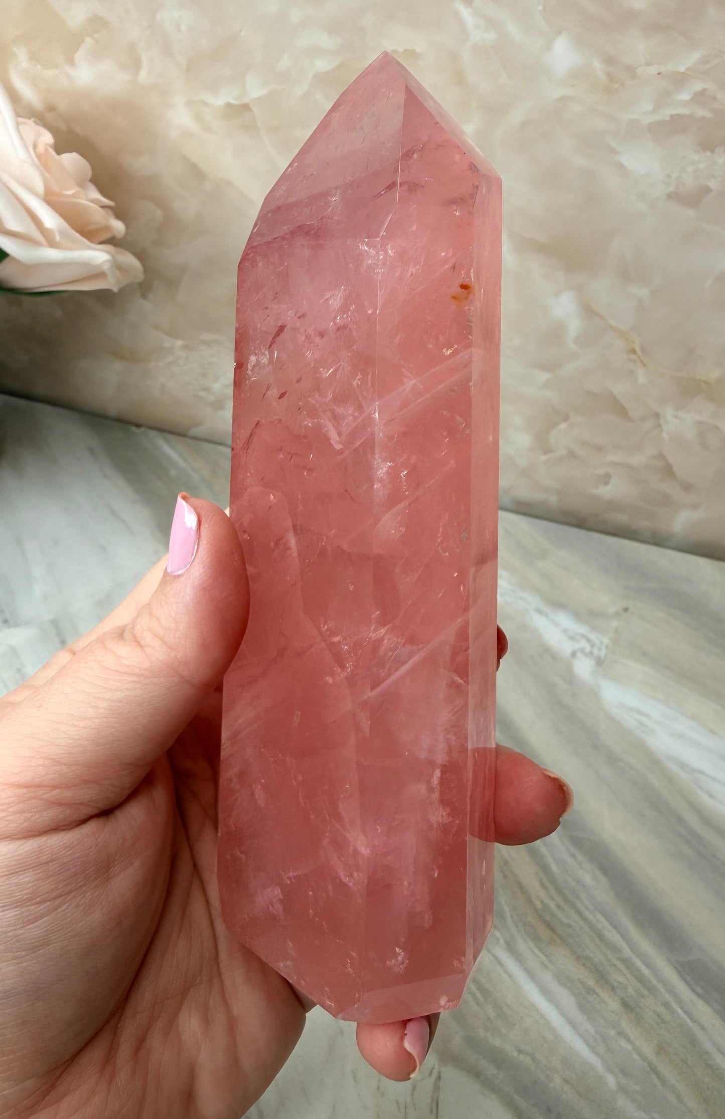High Quality Rose Quartz Tower