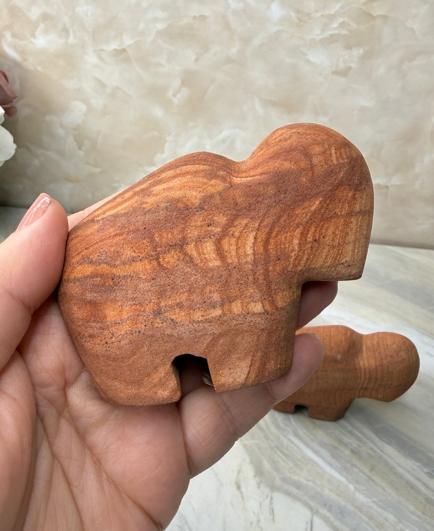 Sandstone Buffalo Carving