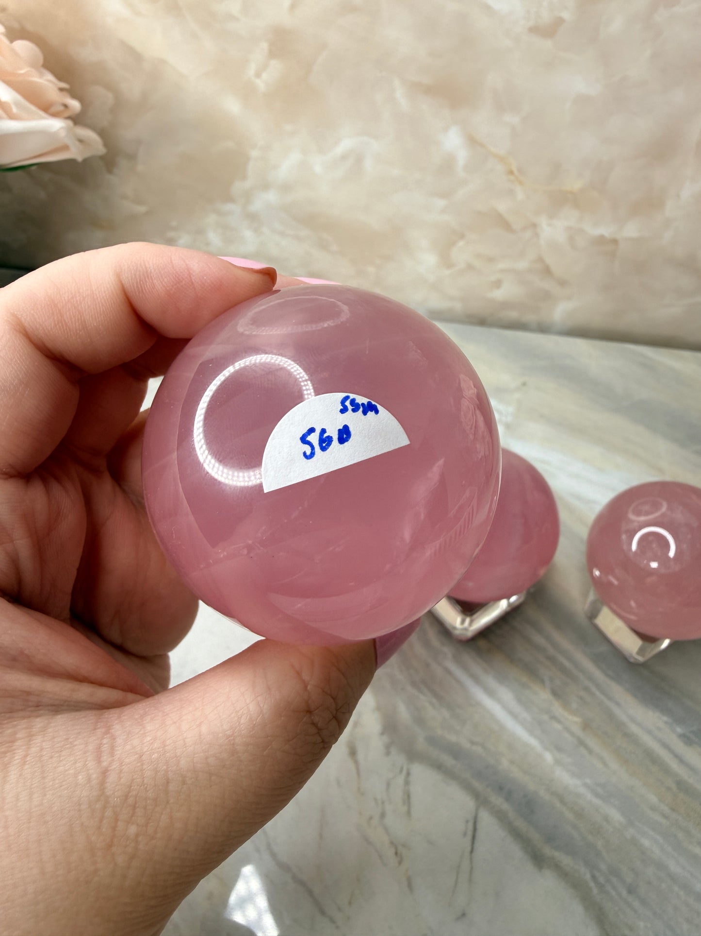 High Quality Star Rose Quartz Sphere
