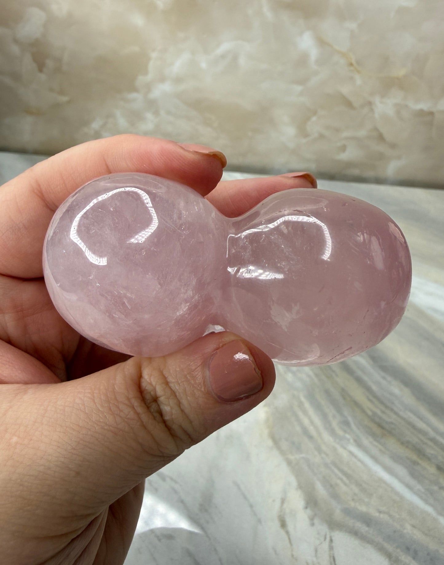 Star Rose Quartz Puffy Heart from Madagascar
