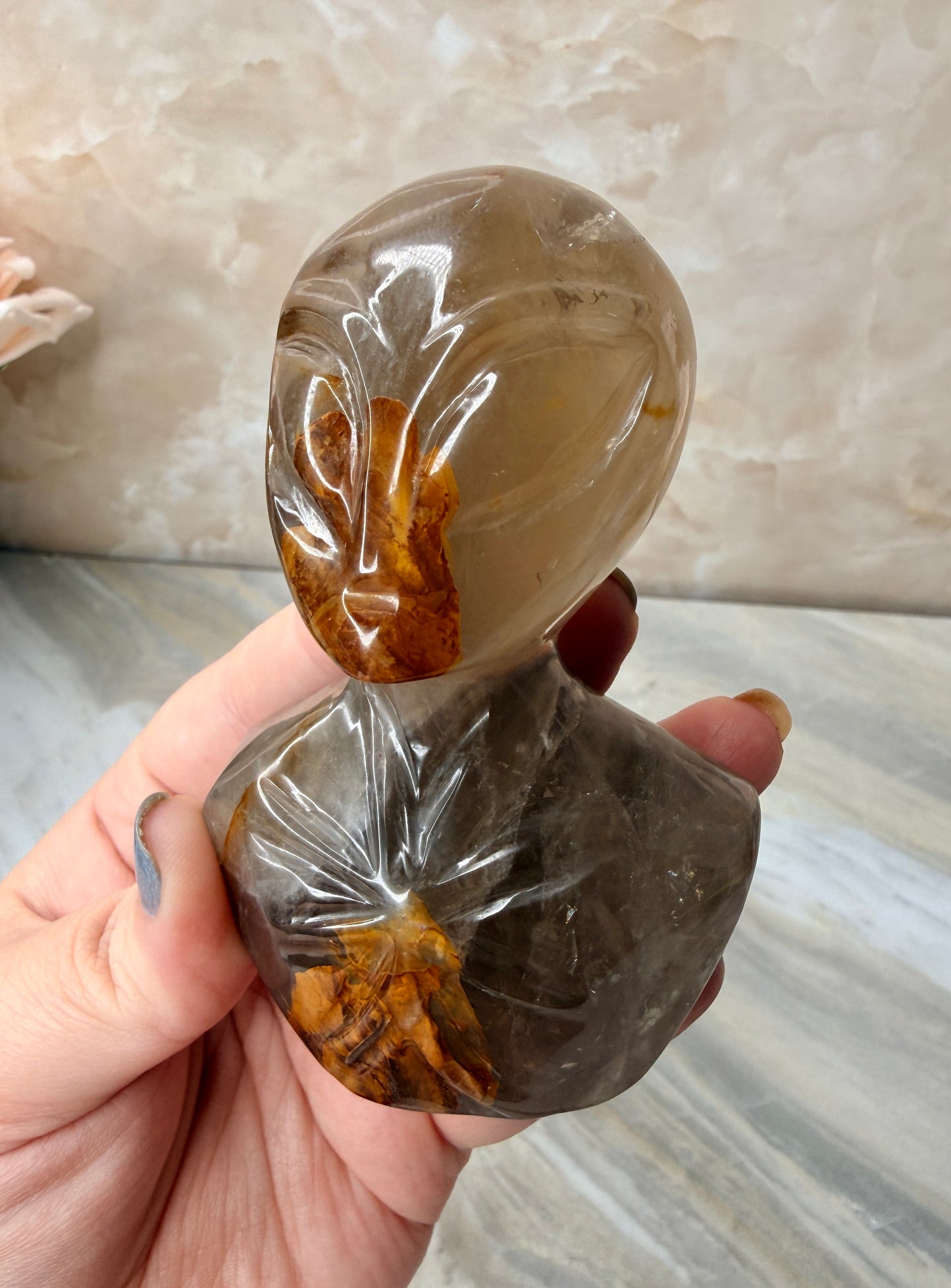Custom Smokey & Golden Healer Quartz Alien from Brazil
