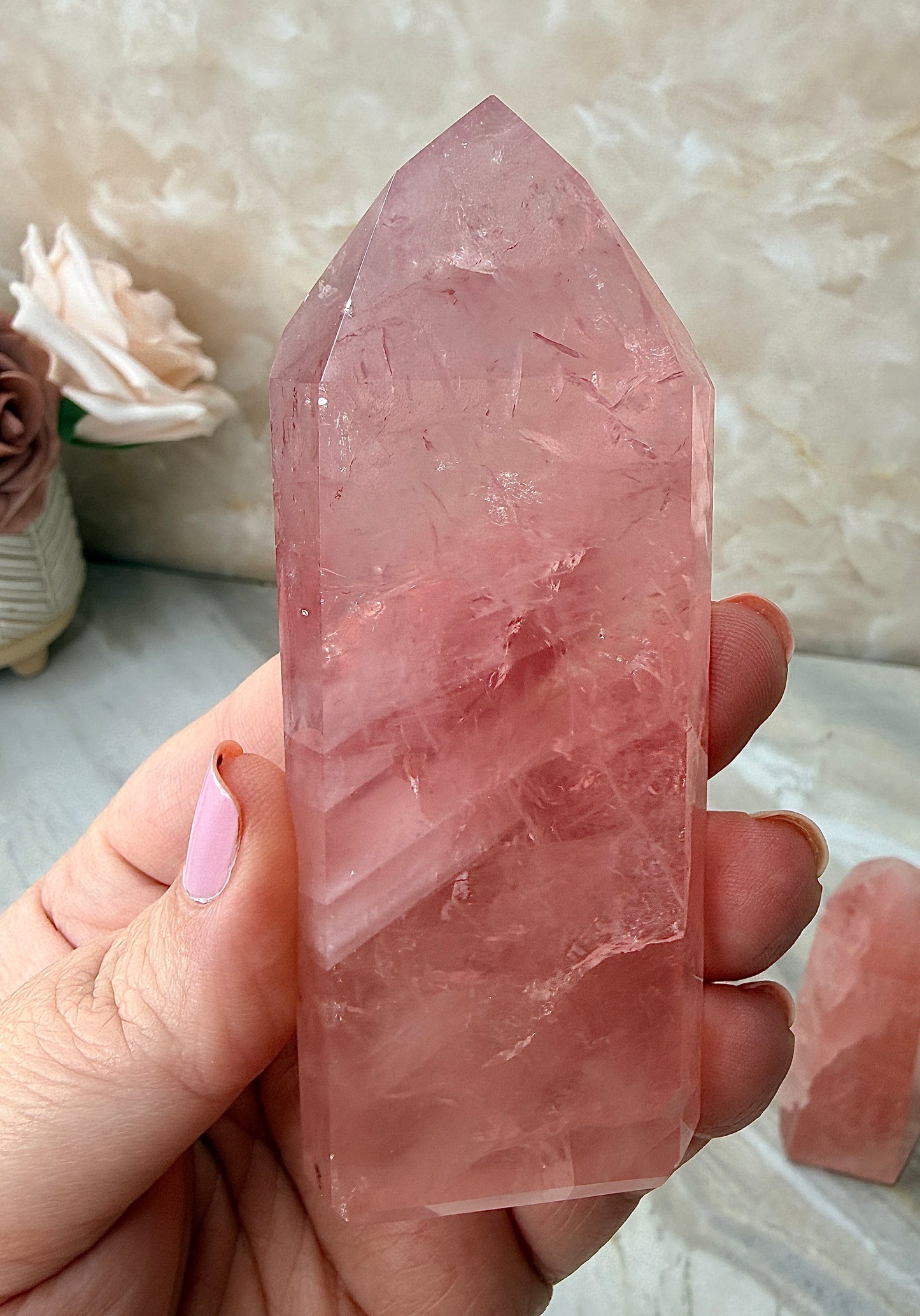 High Quality Rose Quartz Tower
