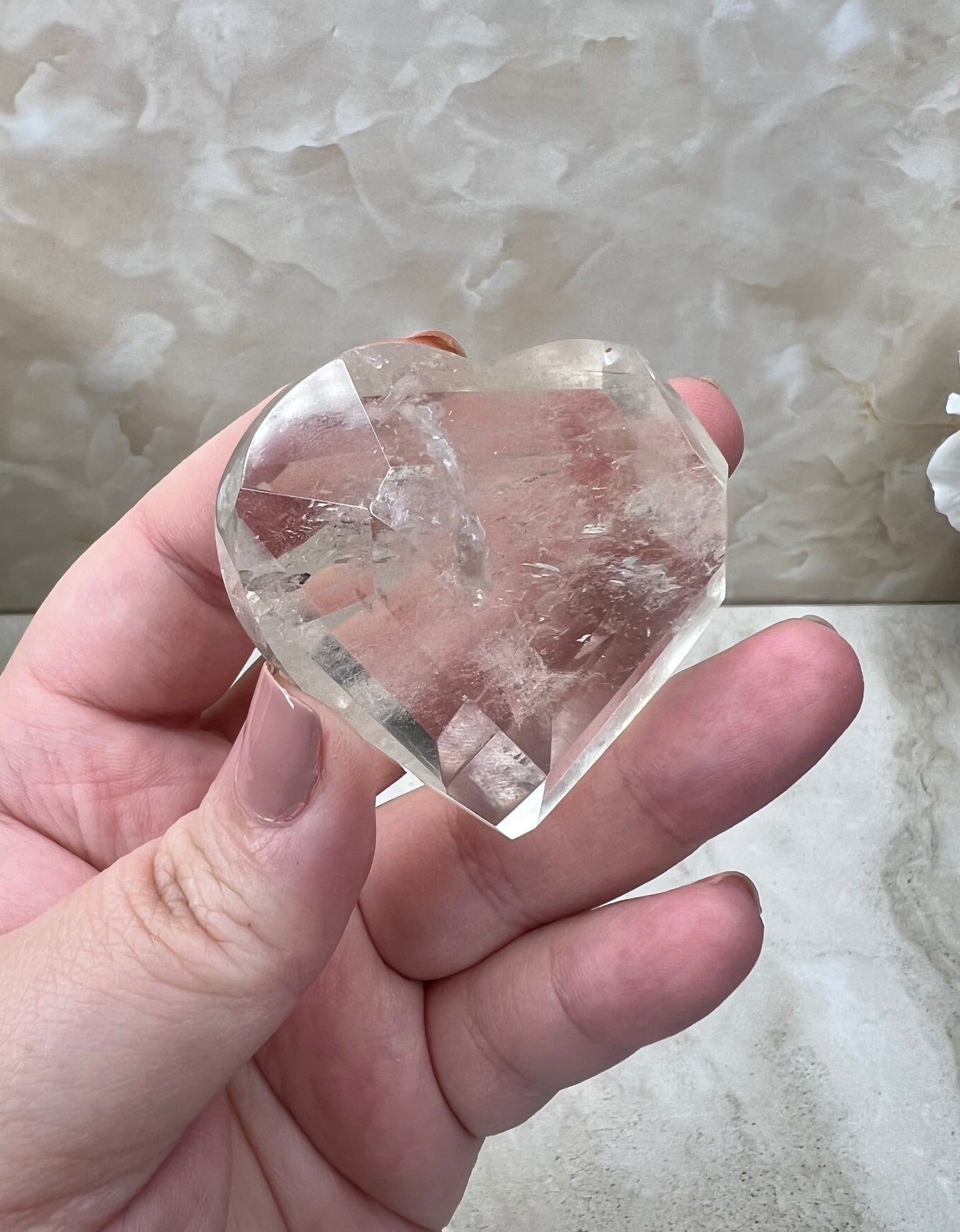Faceted Citrine Quartz Heart from Brazil