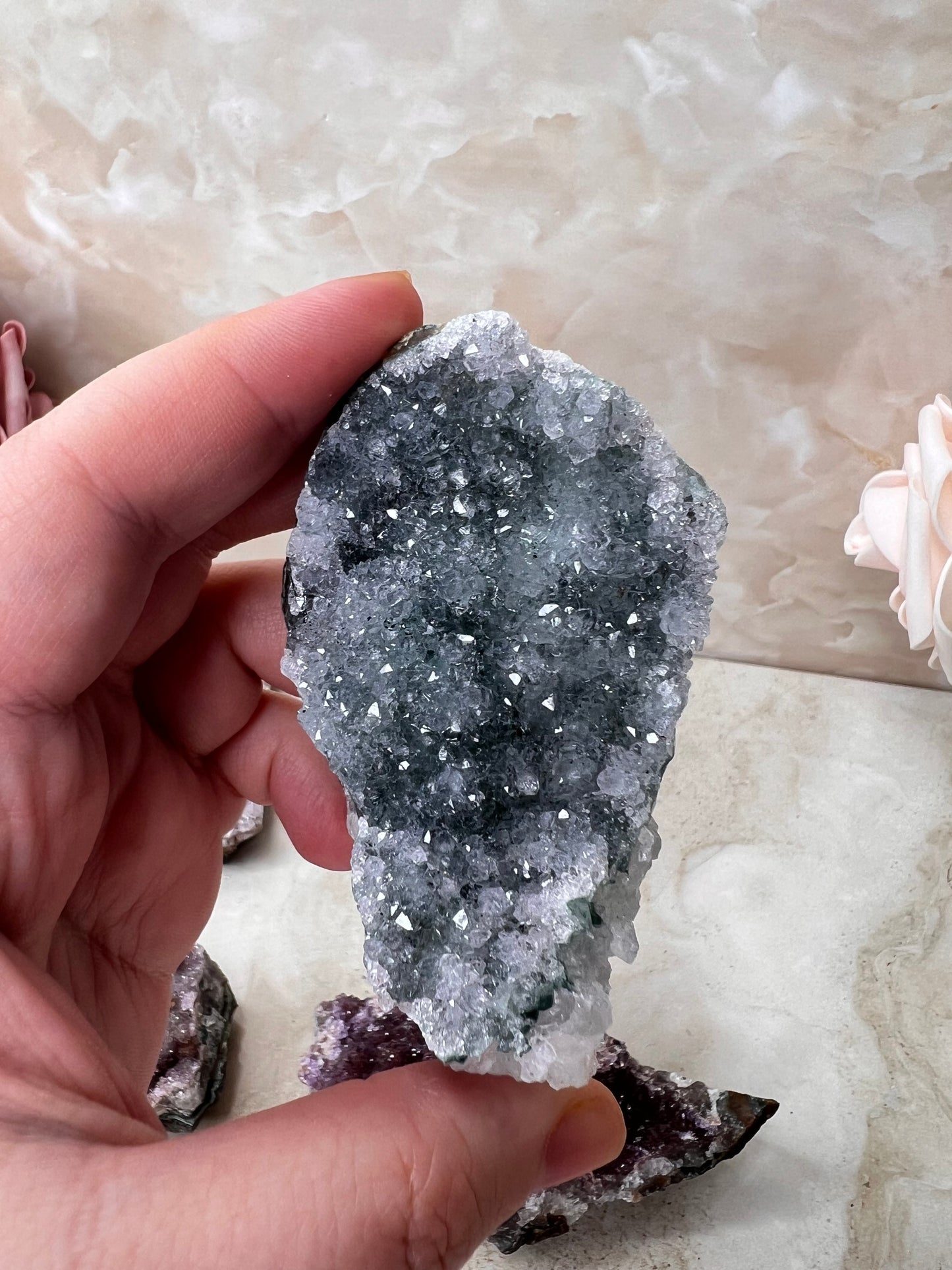 Druzy Sugary Rainbow Amethyst Cluster