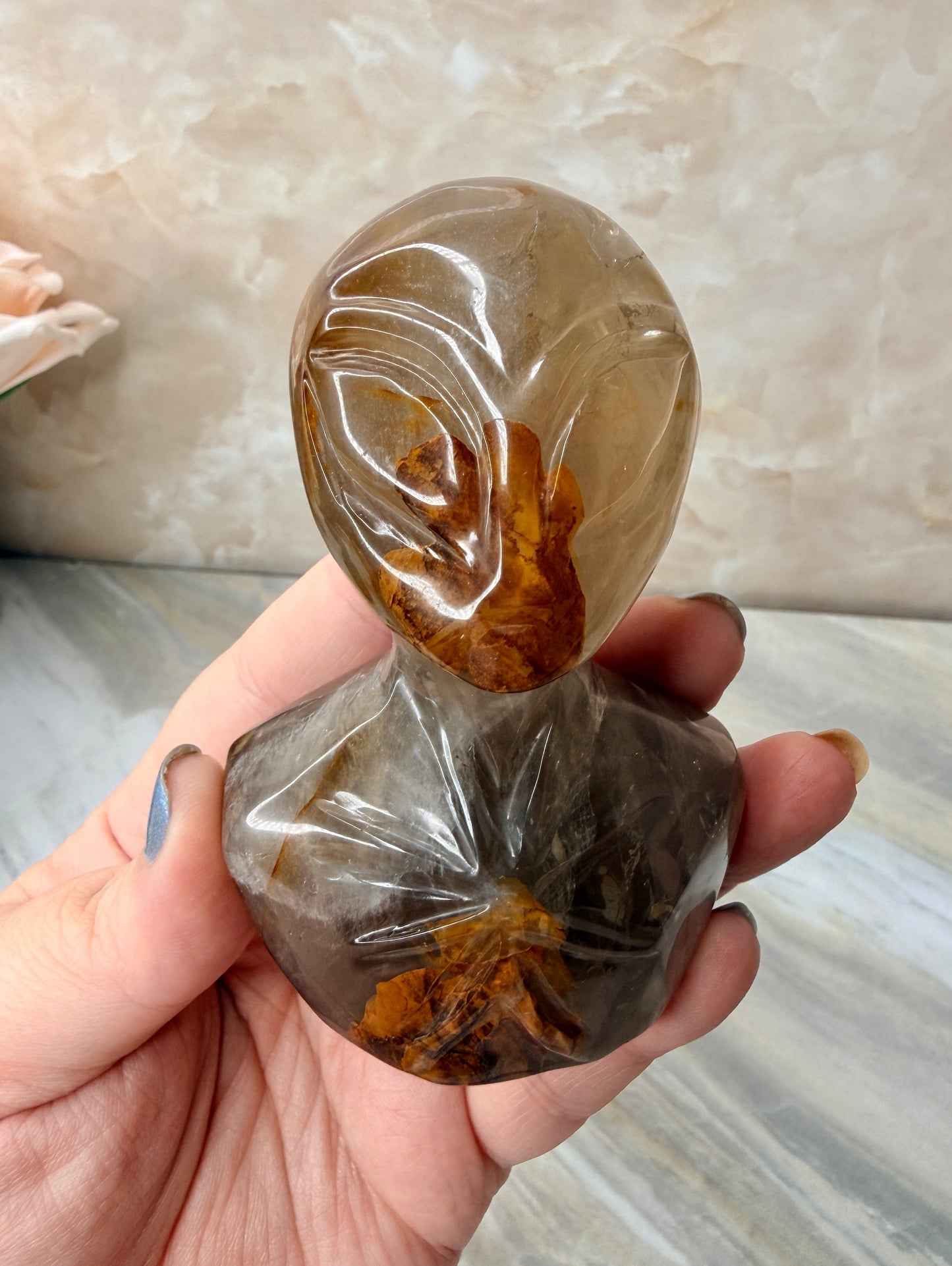Custom Smokey & Golden Healer Quartz Alien from Brazil