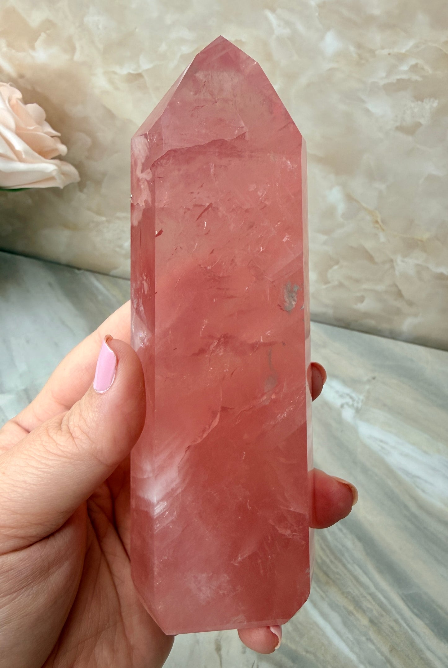 High Quality Rose Quartz Tower
